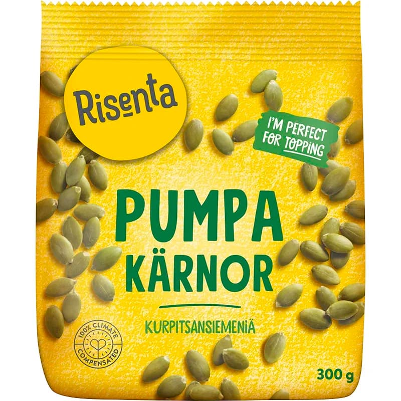 Risenta Pumpakärnor 300 g från Risenta – köp hos Apotek Hjärtat