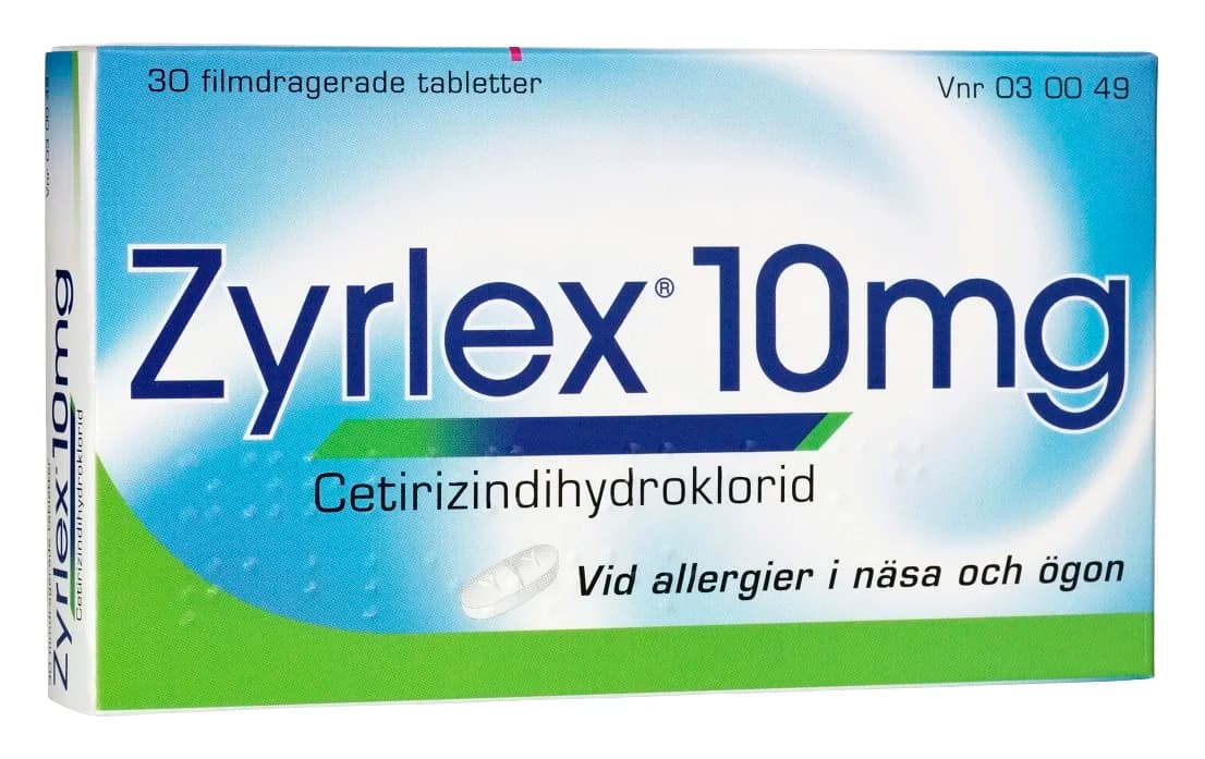Zyrlex filmdragerad tablett 10 mg 30 st – från Zyrlex – 165 kr – hos Apotek Hjärtat