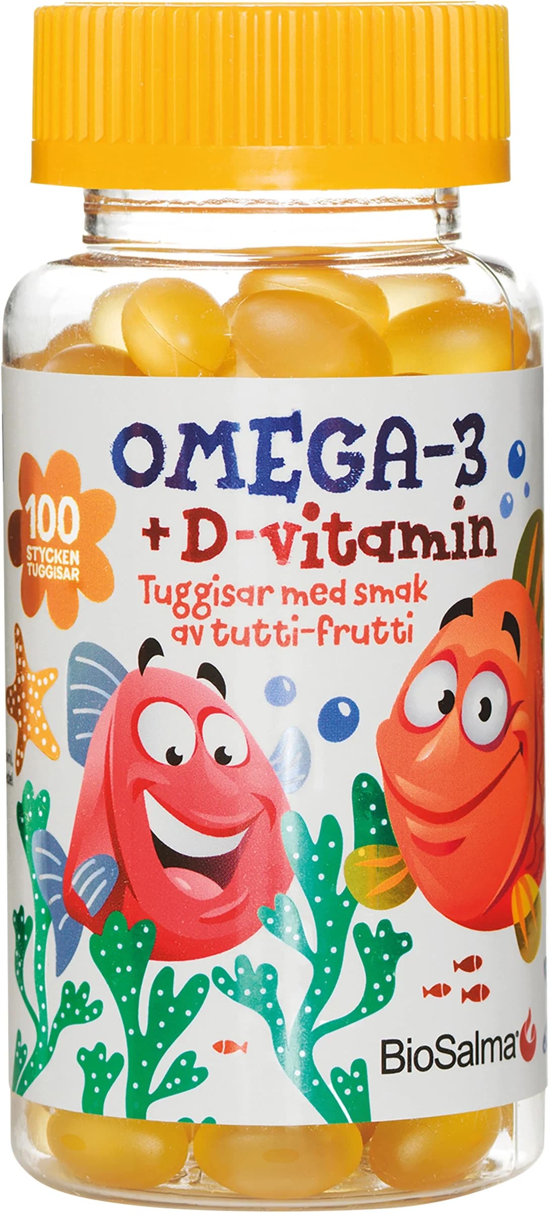BioSalma Omega-3 + D-vitamin tuggisar barn 100 st från BioSalma – köp hos Apotek Hjärtat