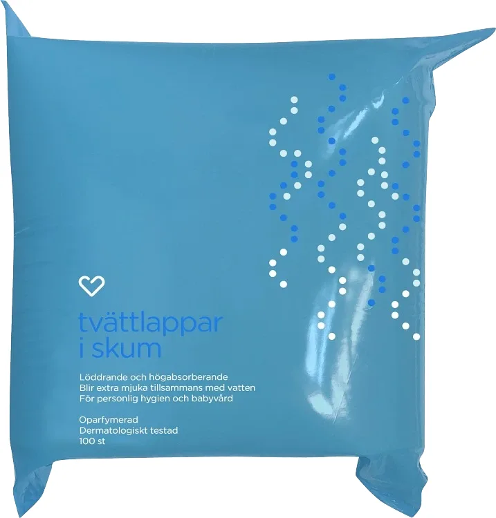 Hjärtats tvättlappar skum 100st från Hjärtats – köp hos Apotek Hjärtat