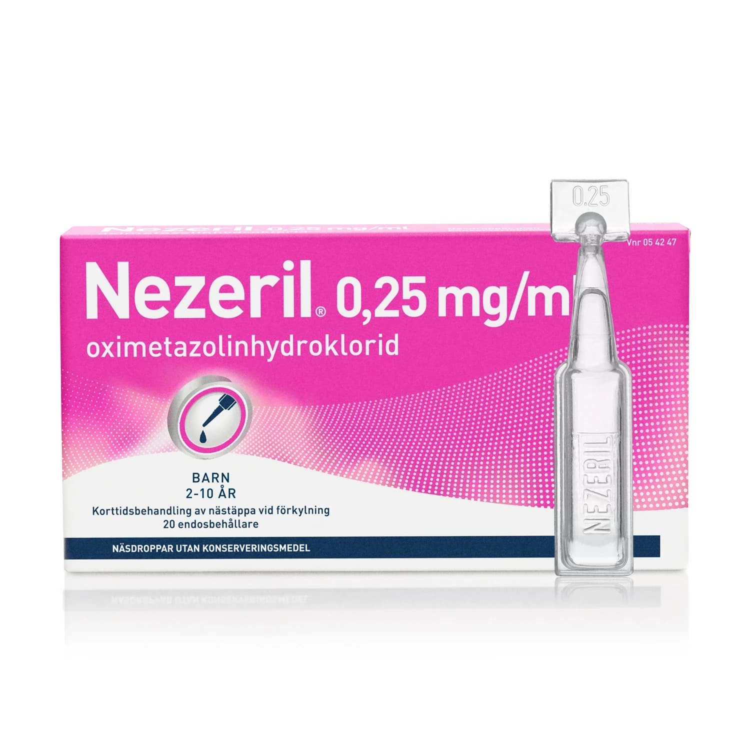 Nezeril näsdroppar endosbehållare 0,25 mg/ml 2 x 10 x 0,1 ml från Nezeril – köp hos Apotek Hjärtat