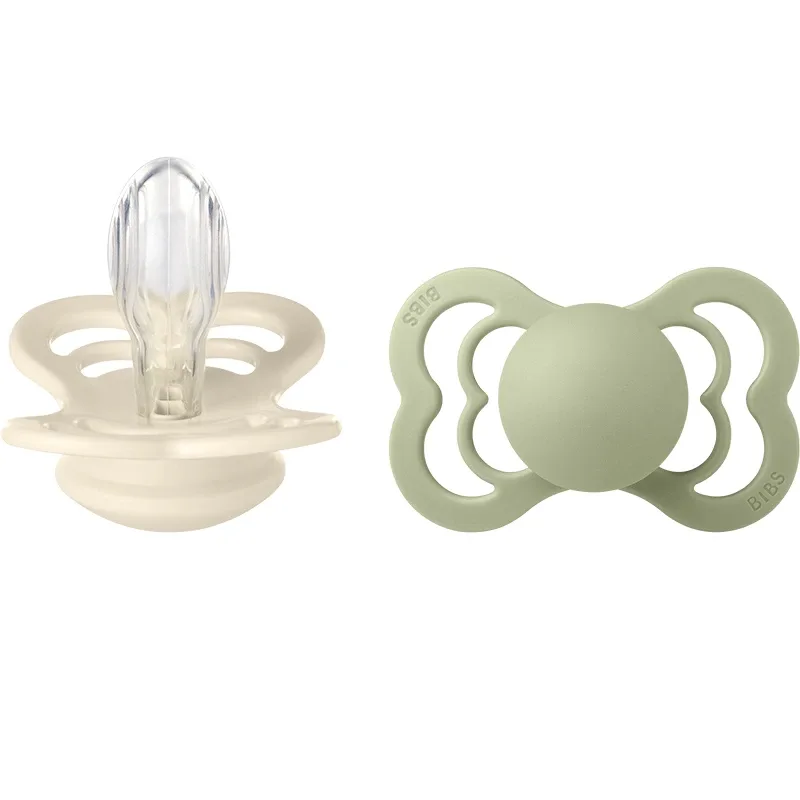 BIBS Supreme Silicone Ivory/Sage 2-pack Size 2 från BIBS – köp hos Apotek Hjärtat
