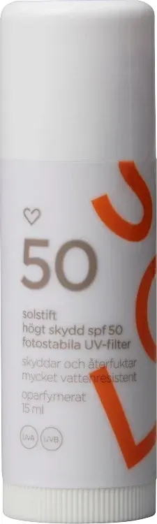 Hjärtats Solstift Oparfymerat SPF 50, 15 ml från Hjärtats – köp hos Apotek Hjärtat
