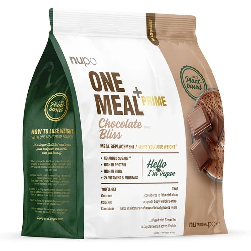 Nupo One Meal +Prime Vegan Shake Chocolate Bliss 360g från Nupo – köp hos Apotek Hjärtat