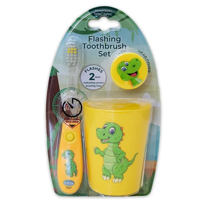 B-Brite Blinkande Tandborstset 3-pack Dino från B-Brite – köp hos Apotek Hjärtat
