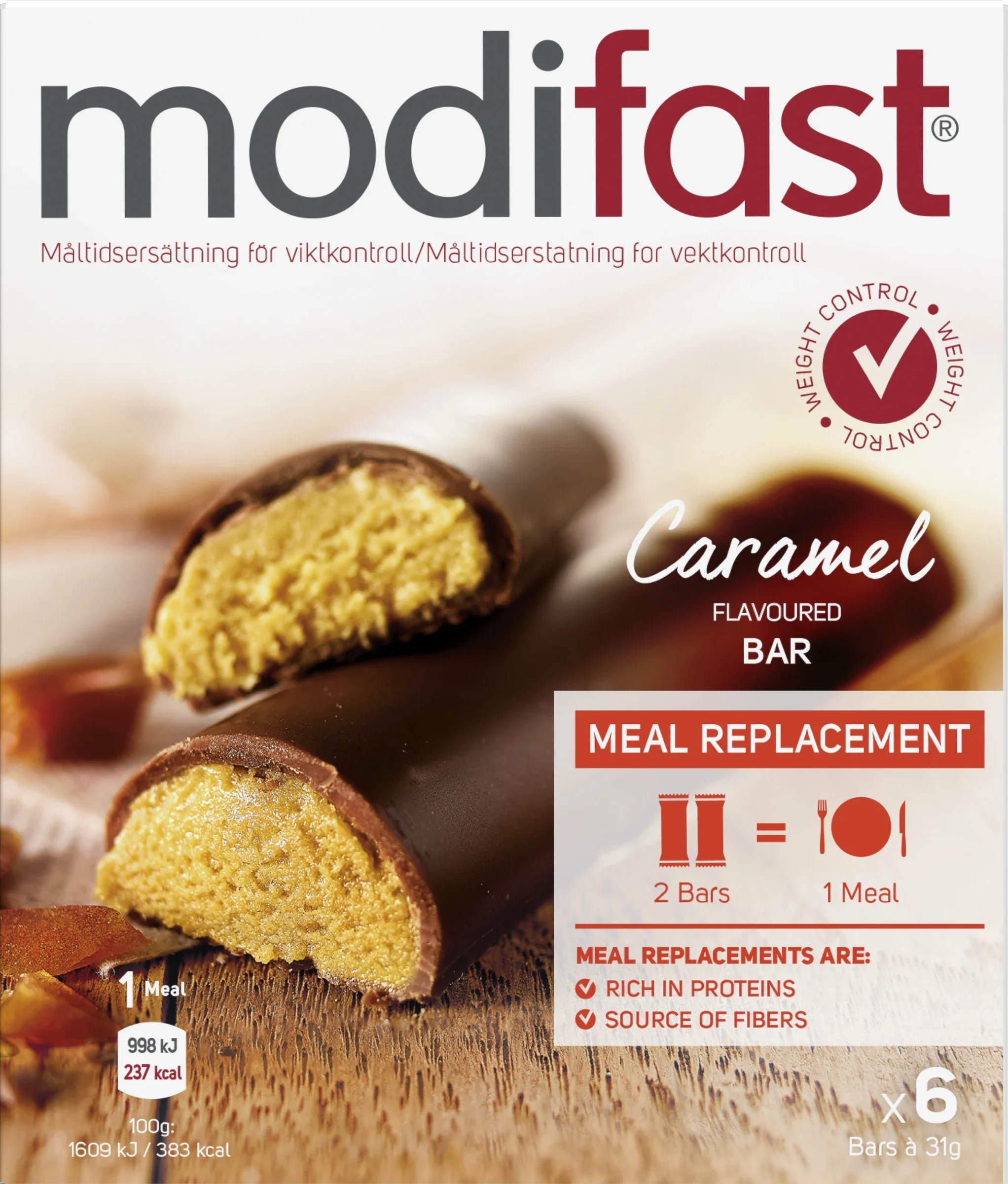 Modifast Bar Caramel 6 st från Modifast – köp hos Apotek Hjärtat