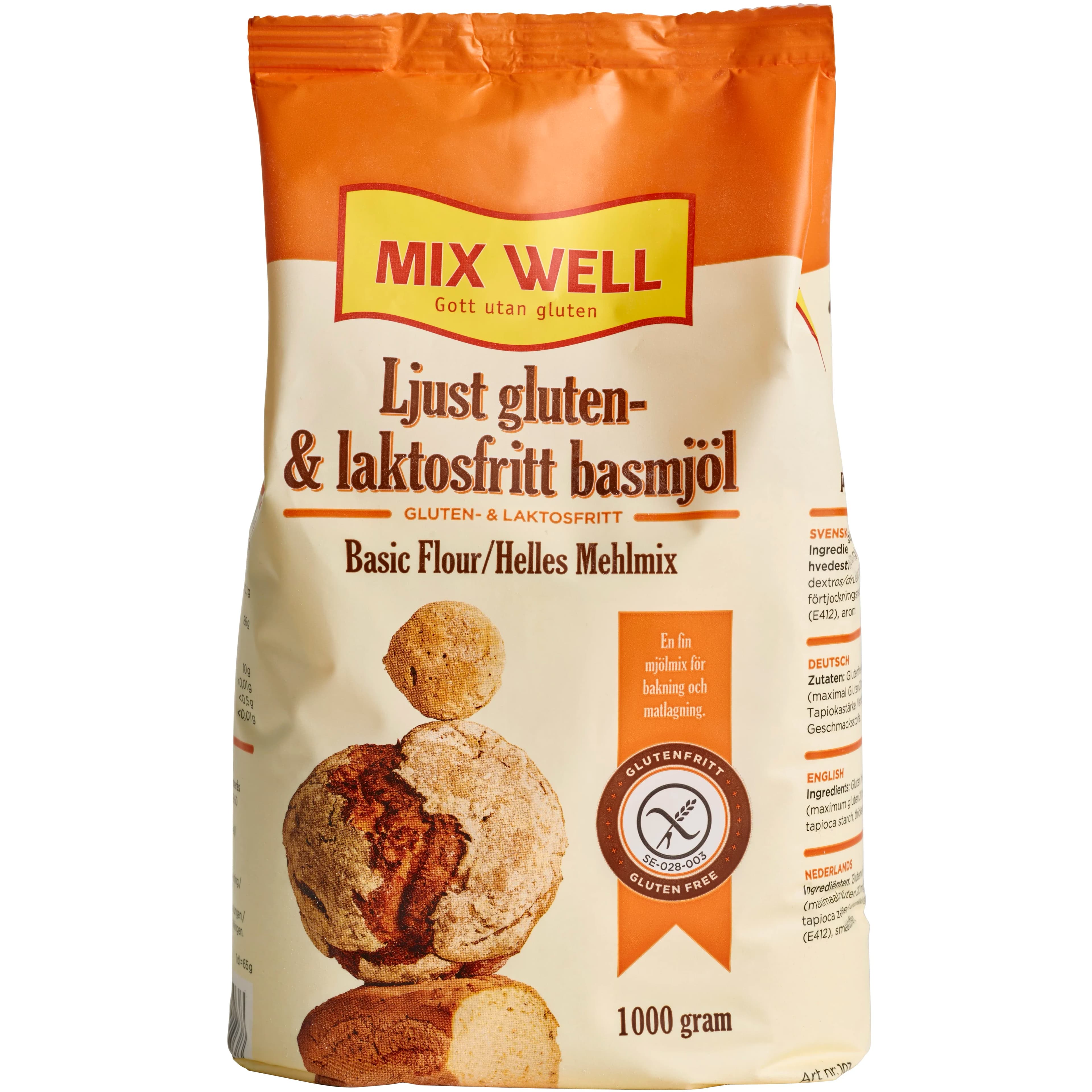 MixWell Ljust Gluten- & Laktosfritt Basmjöl 1000 g från MixWell – köp hos Apotek Hjärtat