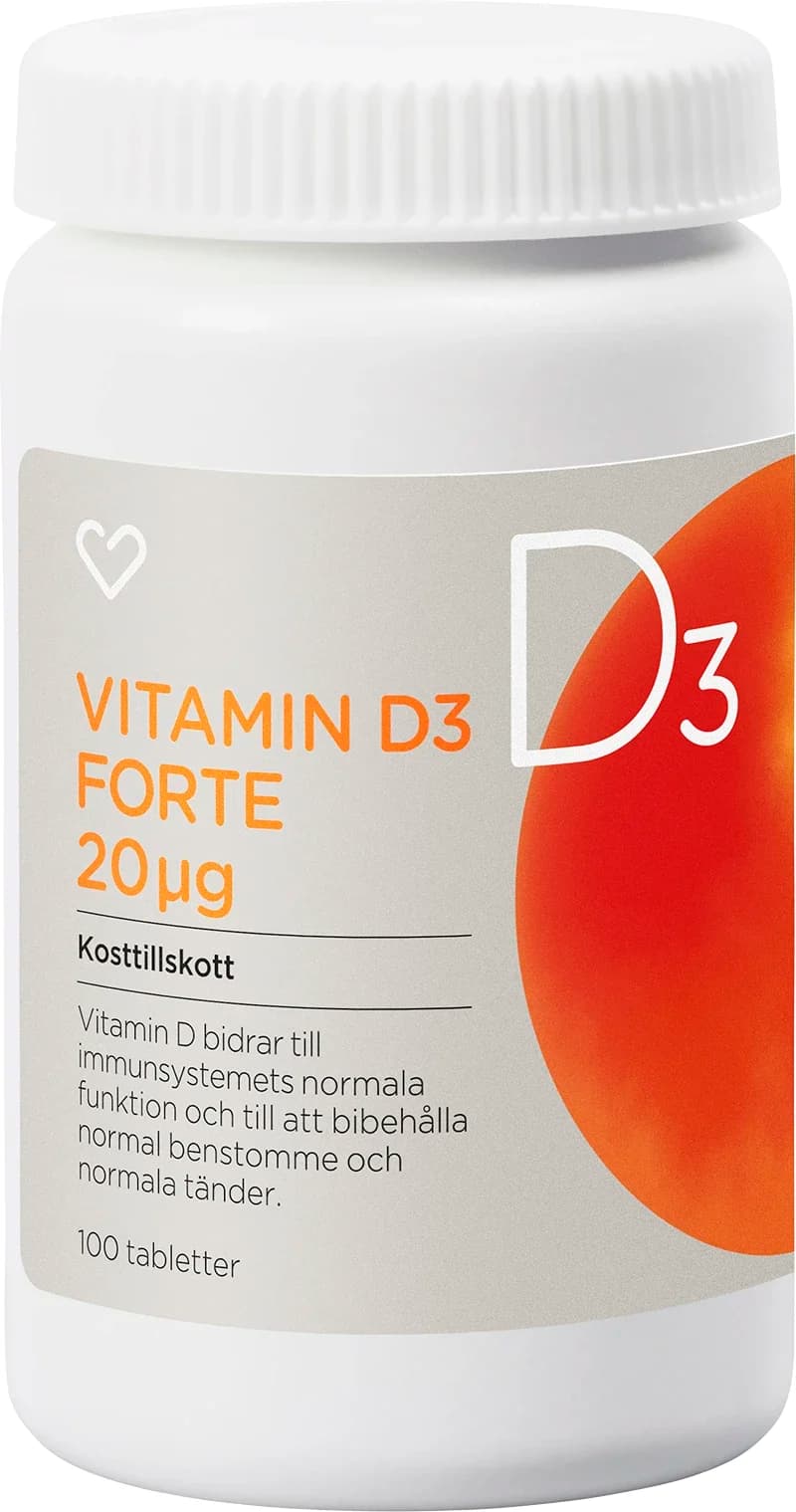 Hjärtats Vitamin D Forte 20µg Tablett 100 st från Hjärtats - köp hos Apotek Hjärtat
