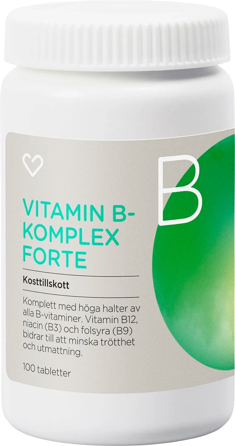 Hjärtats Vitamin B-komplex Forte Tablett 100 st från Hjärtats - köp hos Apotek Hjärtat
