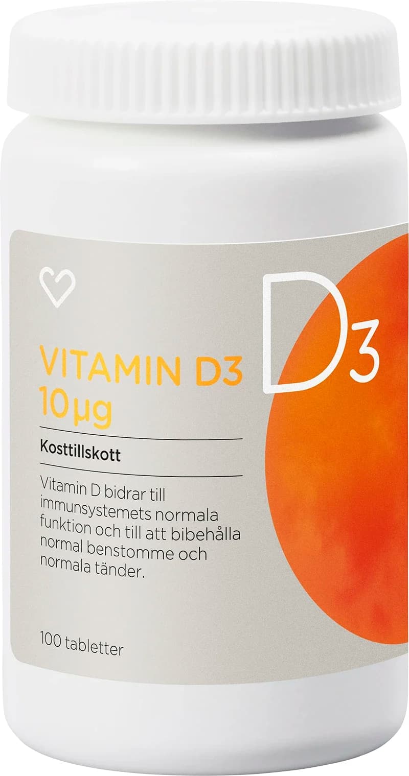 Hjärtats Vitamin D 10µg Tablett 100 st från Hjärtats - köp hos Apotek Hjärtat