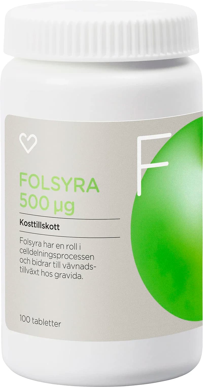 Hjärtats Folsyra Tablett 100 st från Hjärtats – köp hos Apotek Hjärtat