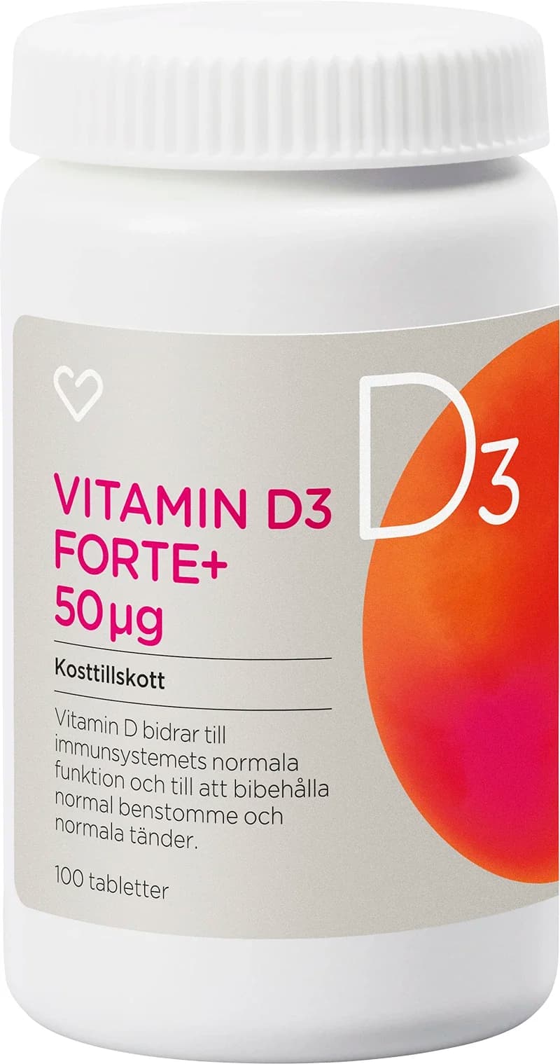Hjärtats Vitamin D Forte+ 50 µg Tablett 100 st från Hjärtats - köp hos Apotek Hjärtat
