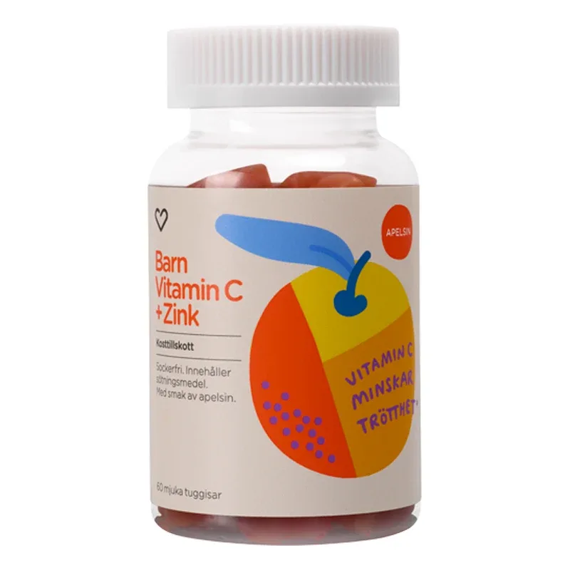 Hjärtats Barn Vitamin C + Zink tuggisar 60 st från Hjärtats – köp hos Apotek Hjärtat