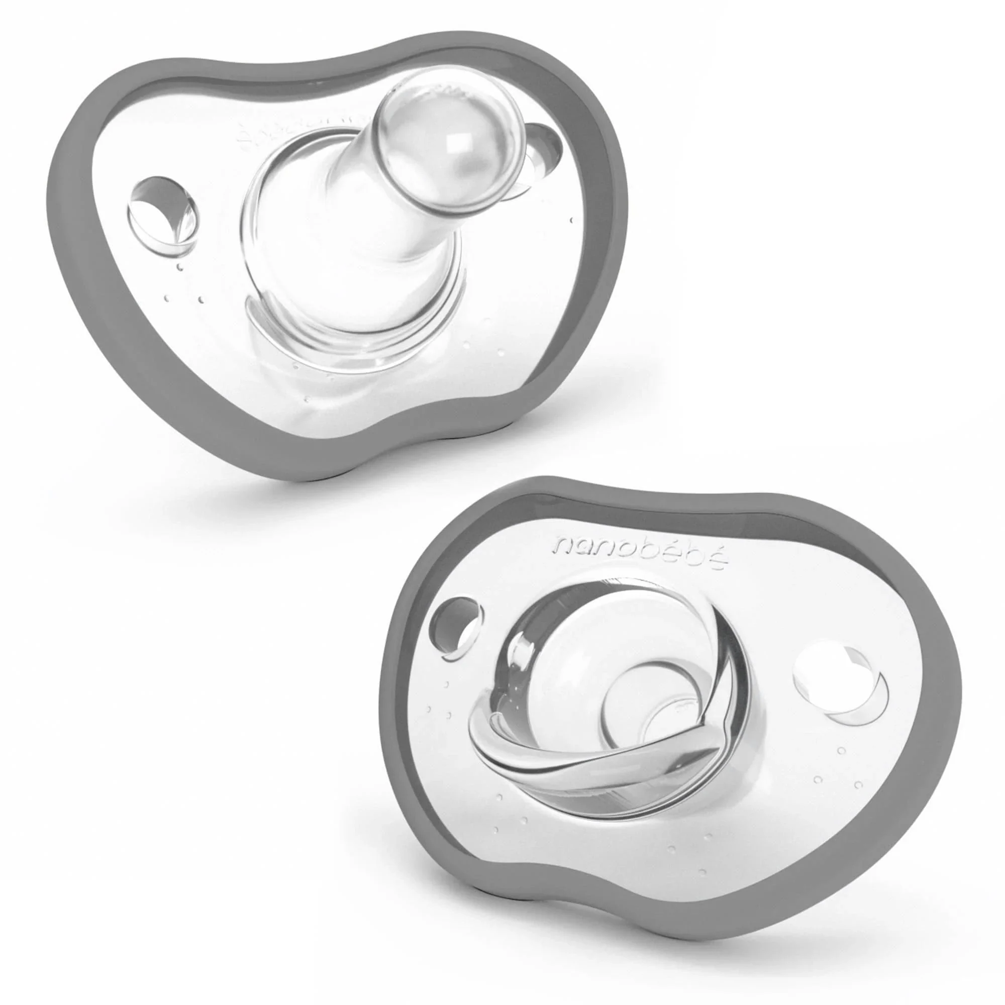 Nanobébé Flexy Napp Silikon 0-3 mån 2-pack Grå från Nanobébé – köp hos Apotek Hjärtat