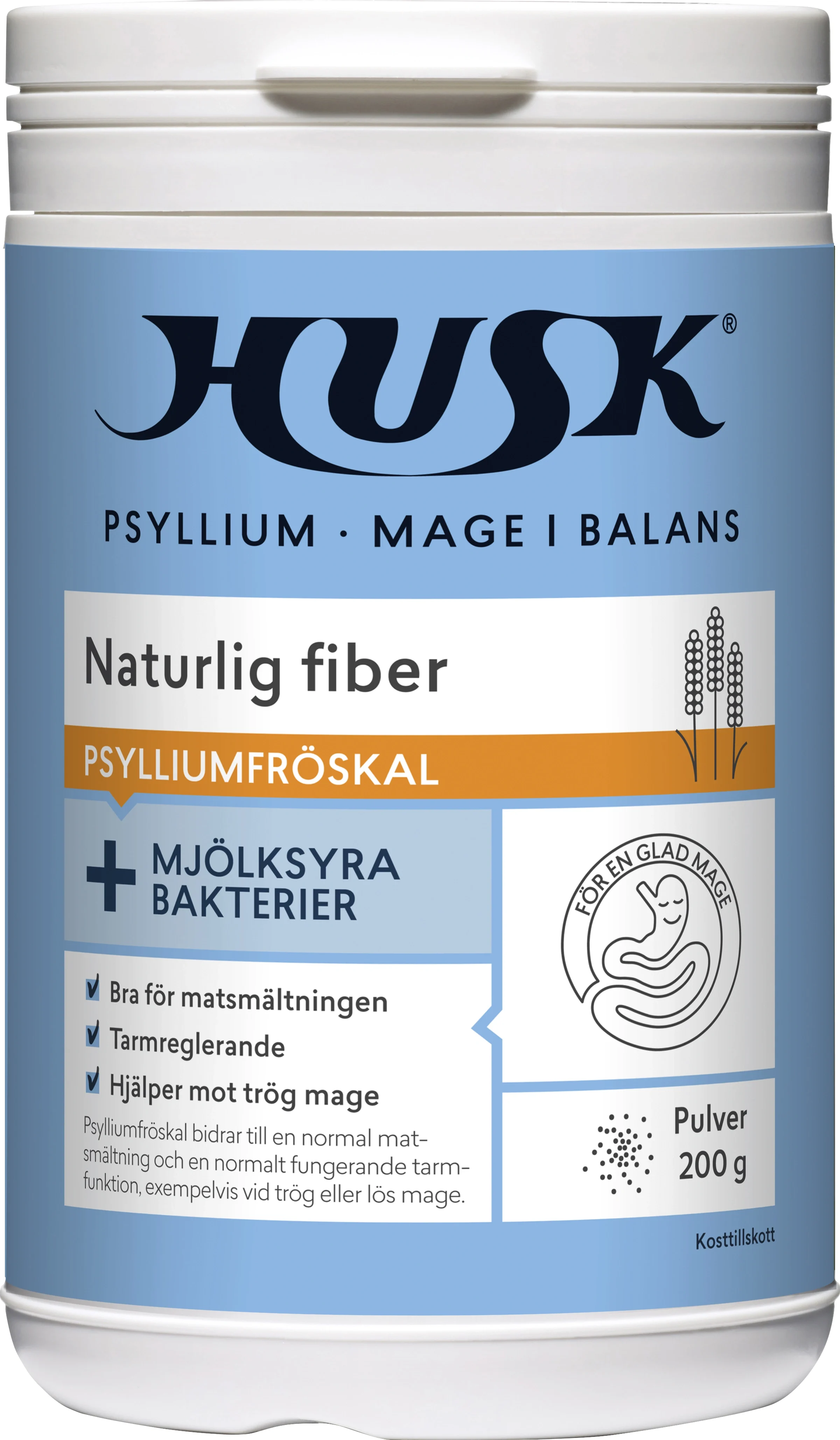 Husk Mage i Balans Fiber+Mjölksyrabakterier 200 g från Husk – köp hos Apotek Hjärtat