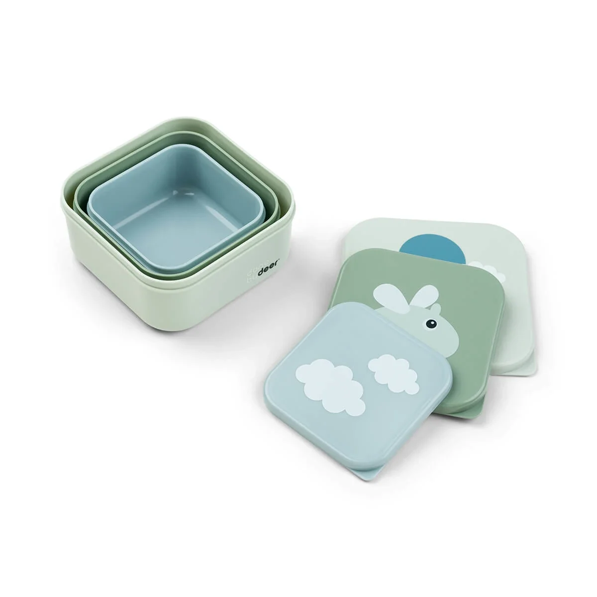 Done by Deer Snack Box Set Happy Clouds Green 3-pack från Done by Deer – köp hos Apotek Hjärtat