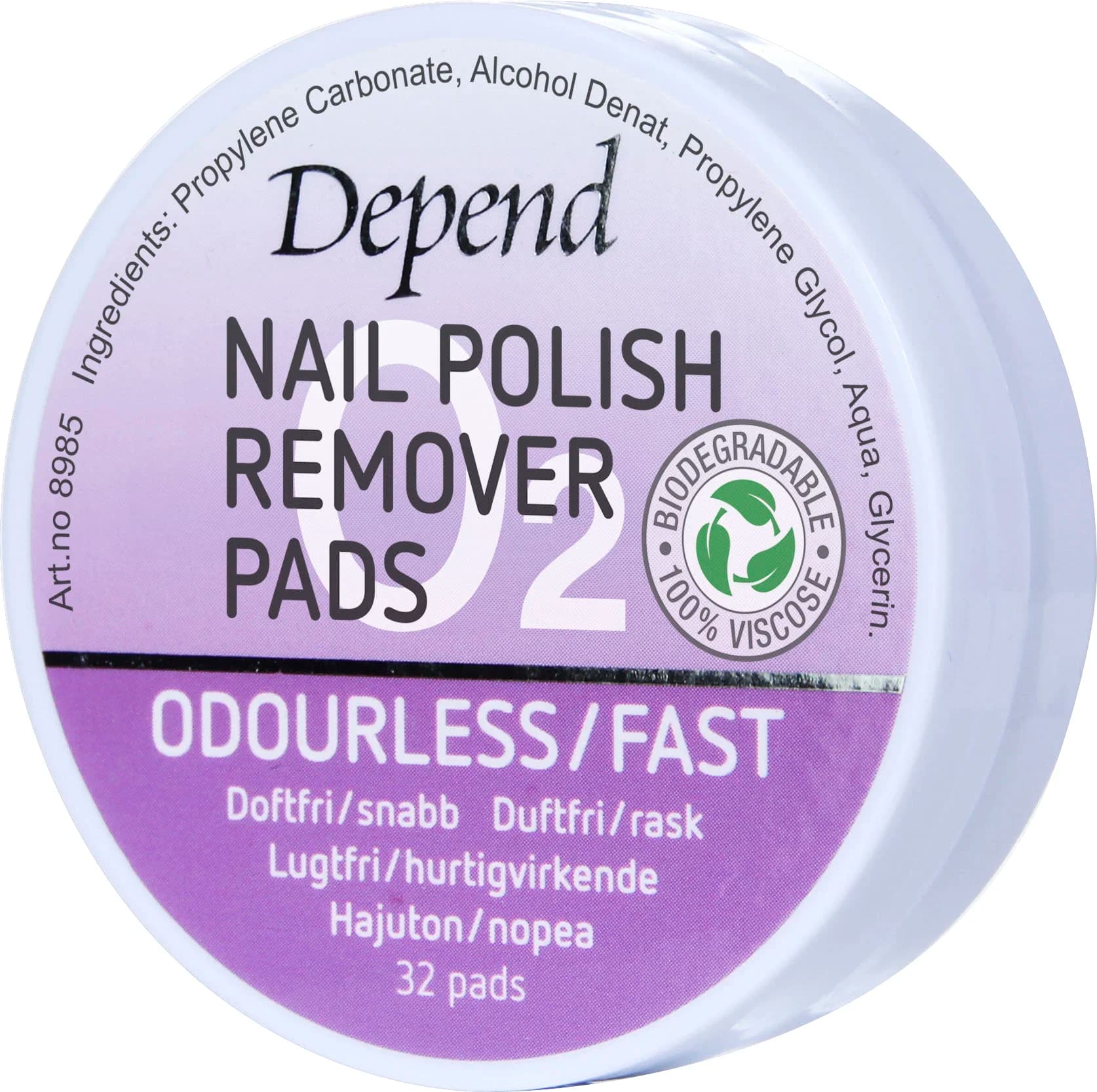 Depend O2 Nail Polish Remover Pads 32 st från Depend - köp hos Apotek Hjärtat