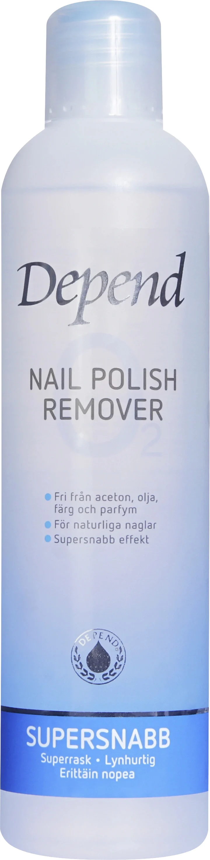 Depend Nagellacksremover O2 Blå 250 ml från Depend - köp hos Apotek Hjärtat