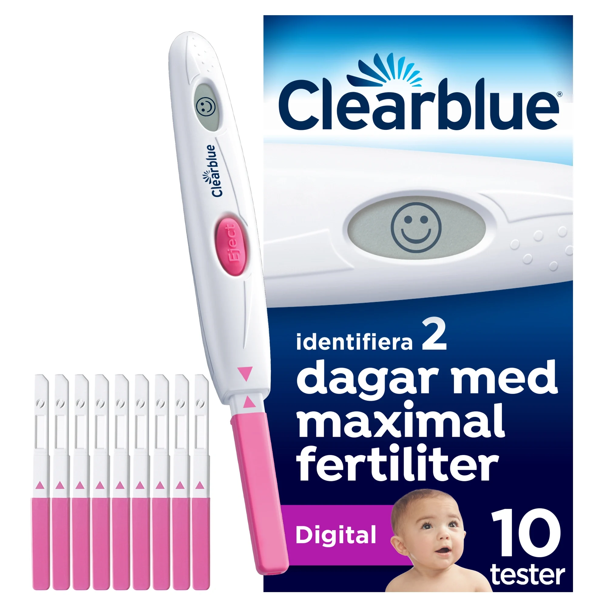 Clearblue Digitalt Ägglossningstest 10 st från Clearblue – köp hos Apotek Hjärtat