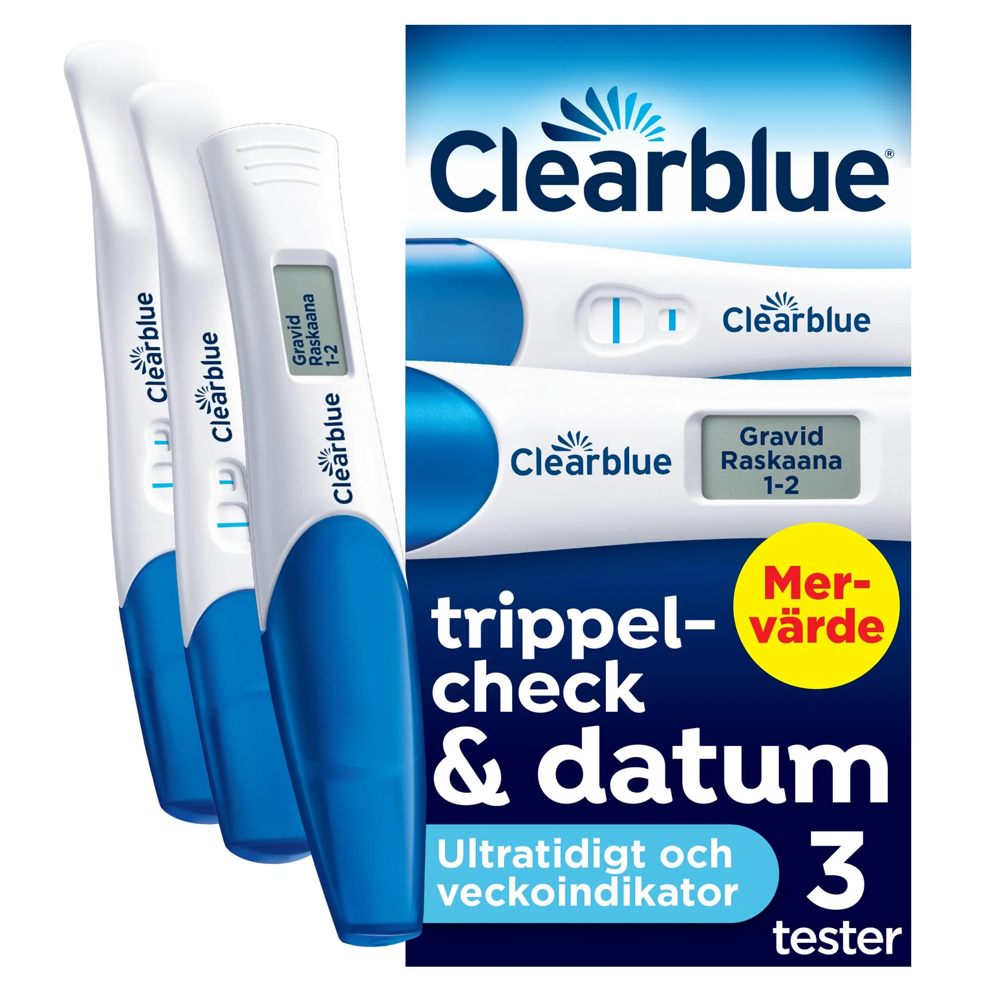 Clearblue Graviditetstest Triple Check 3-pack från Clearblue – köp hos Apotek Hjärtat