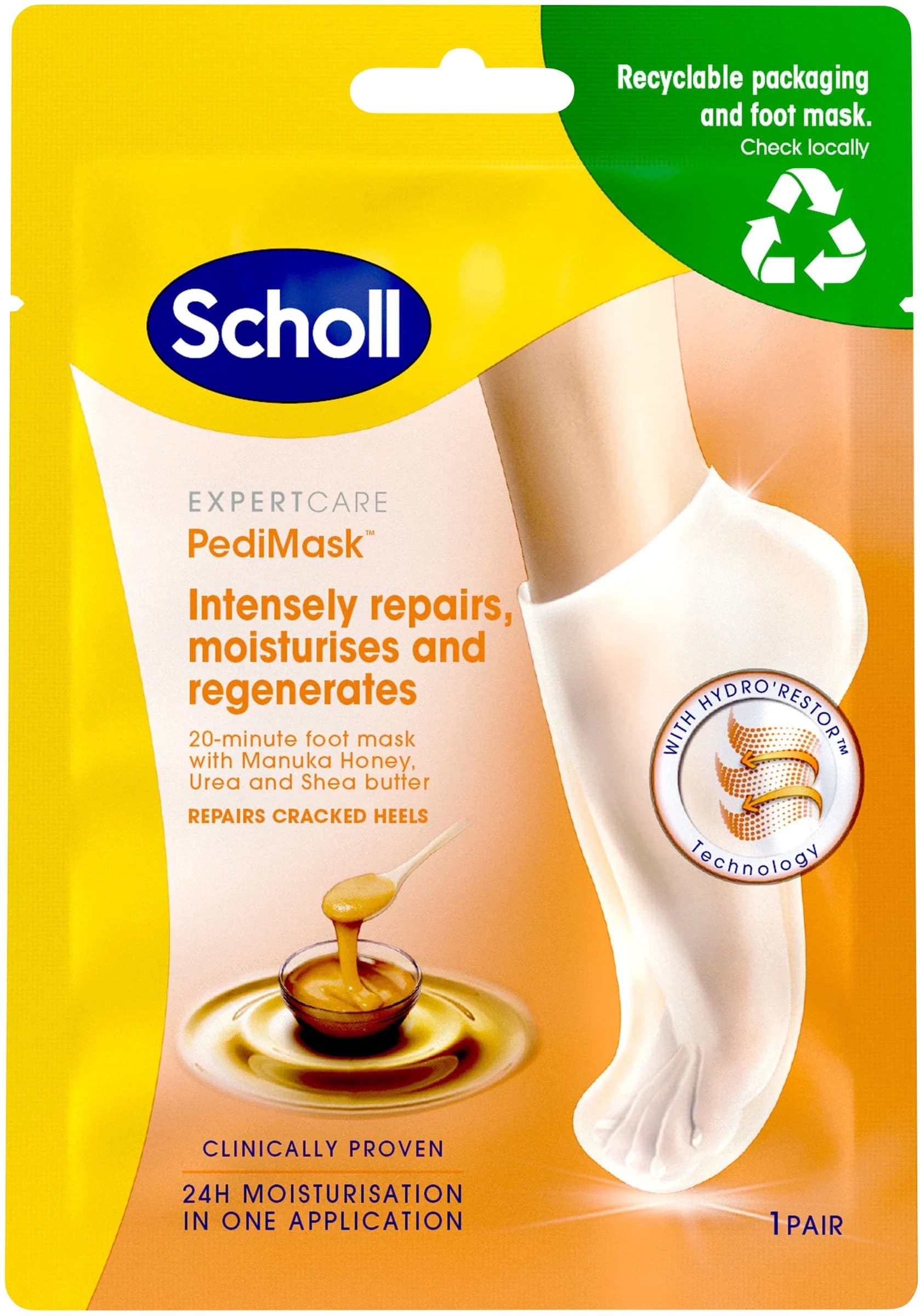 Scholl PediMask Manuka Honey från Scholl – köp hos Apotek Hjärtat