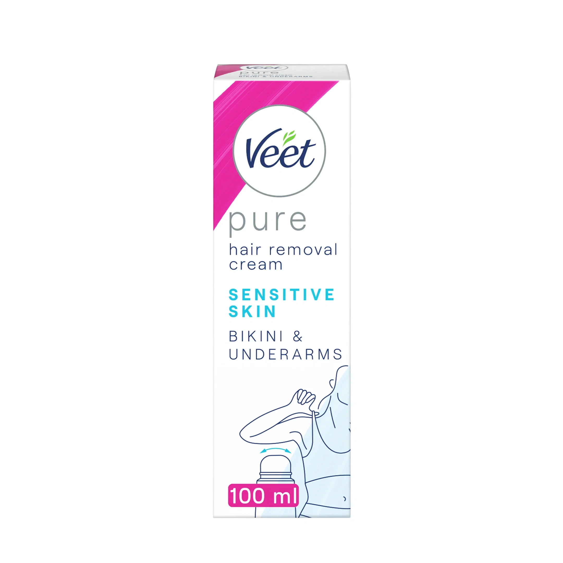 Veet Pure Hårborttagningskräm Bikini & Armhåla Känslig Hud 100 ml från Veet – köp hos Apotek Hjärtat