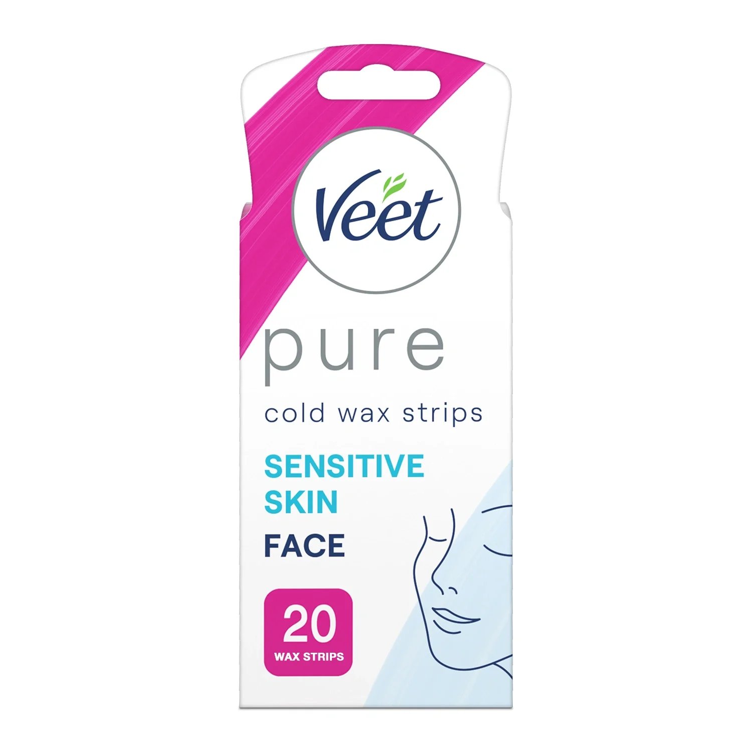 Veet Pure Wax Strips Face Sensitive Skin 20 st från Veet – köp hos Apotek Hjärtat