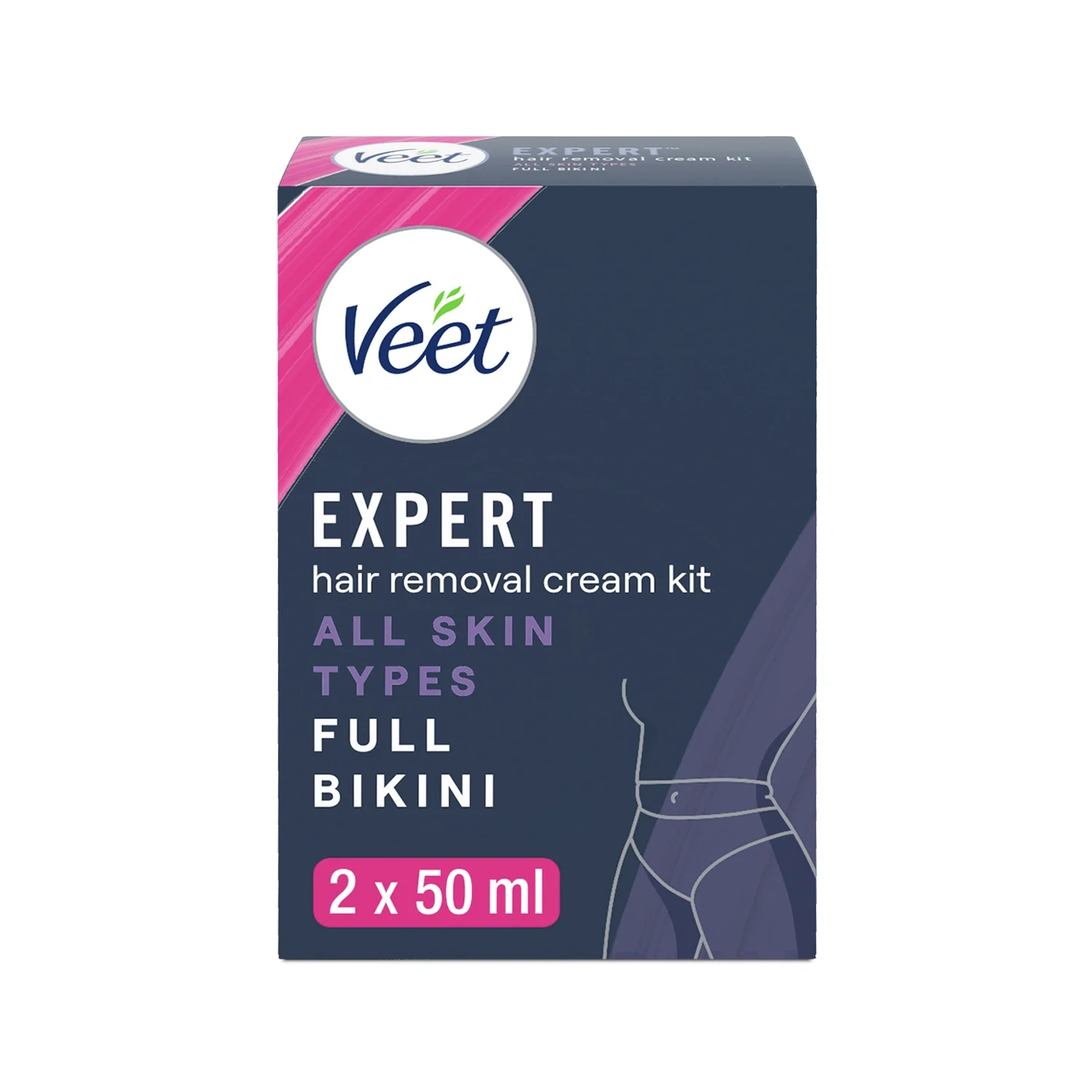 Veet Expert Hair Removal Cream Kit All Skin Types Full Bikini 2x50 ml från Veet – köp hos Apotek Hjärtat
