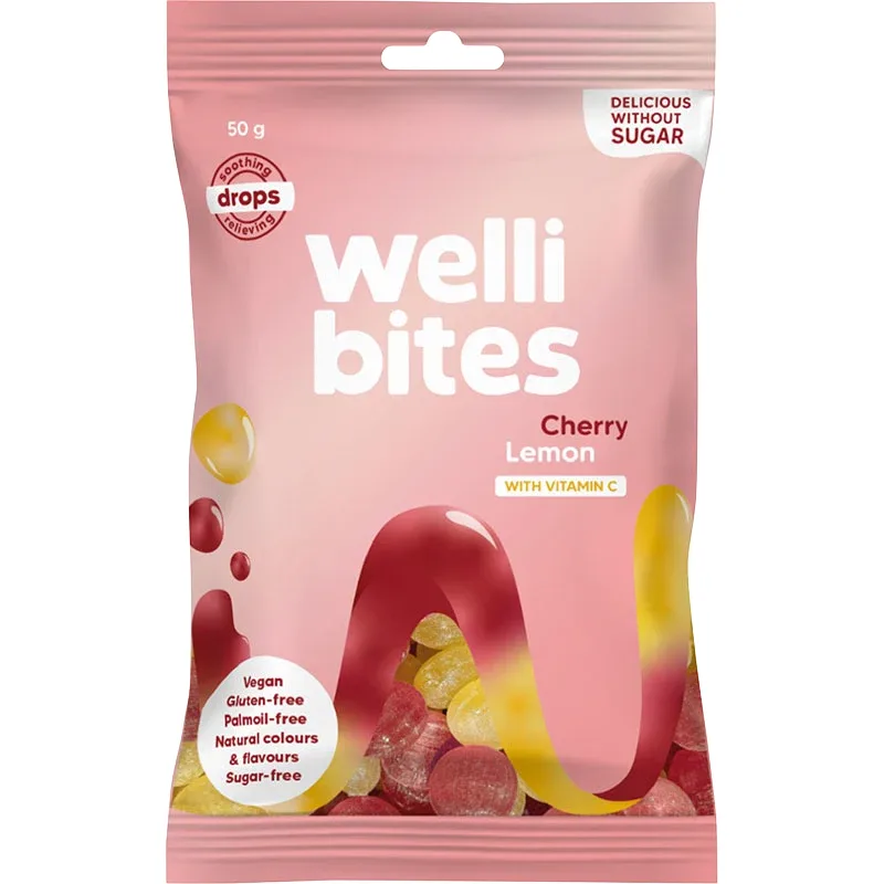 Wellibites Drops Cherry & Lemon Vitamin C 50 g från Wellibites – köp hos Apotek Hjärtat