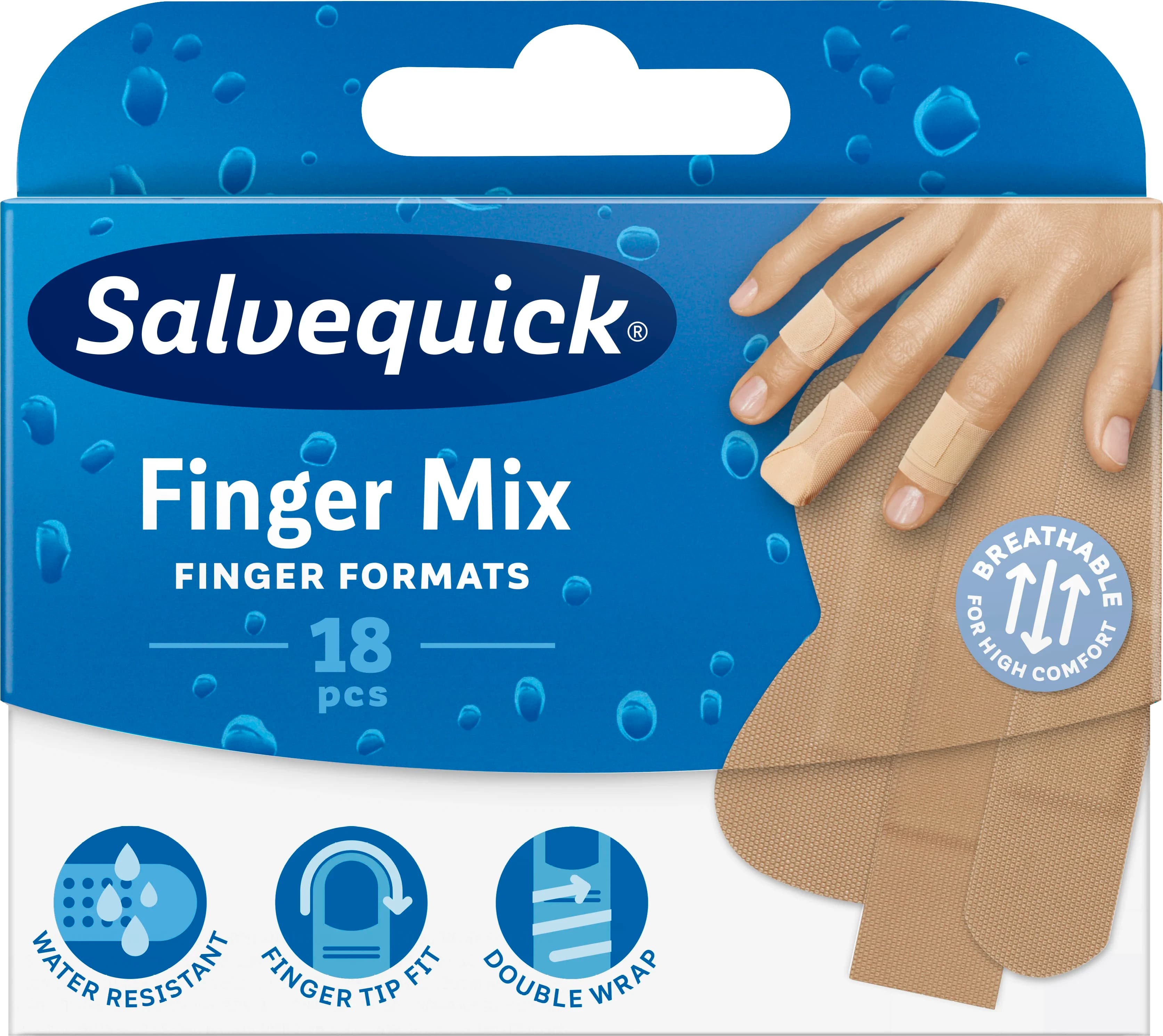 Salvequick Finger Mix 18 st från Salvequick – köp hos Apotek Hjärtat