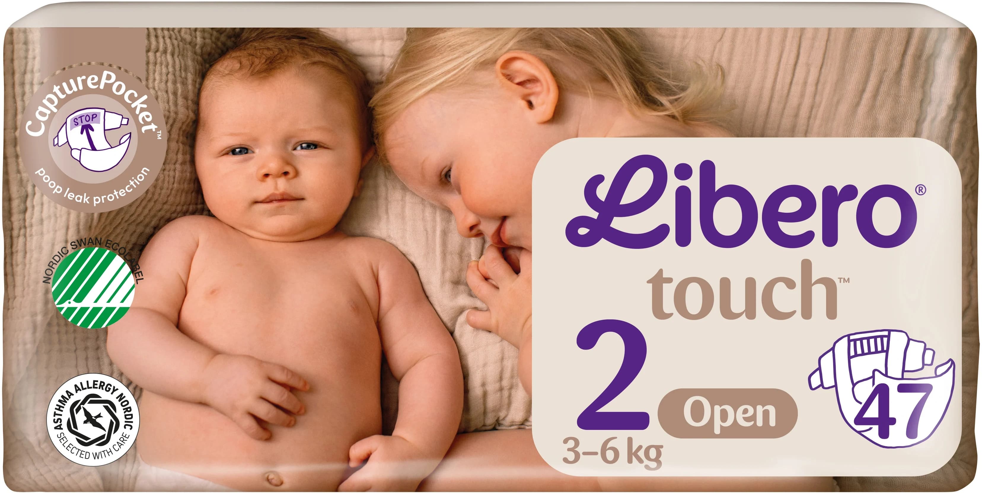 Libero Touch 2 Öppen Blöja 3-6 kg 47 st från Libero – köp hos Apotek Hjärtat