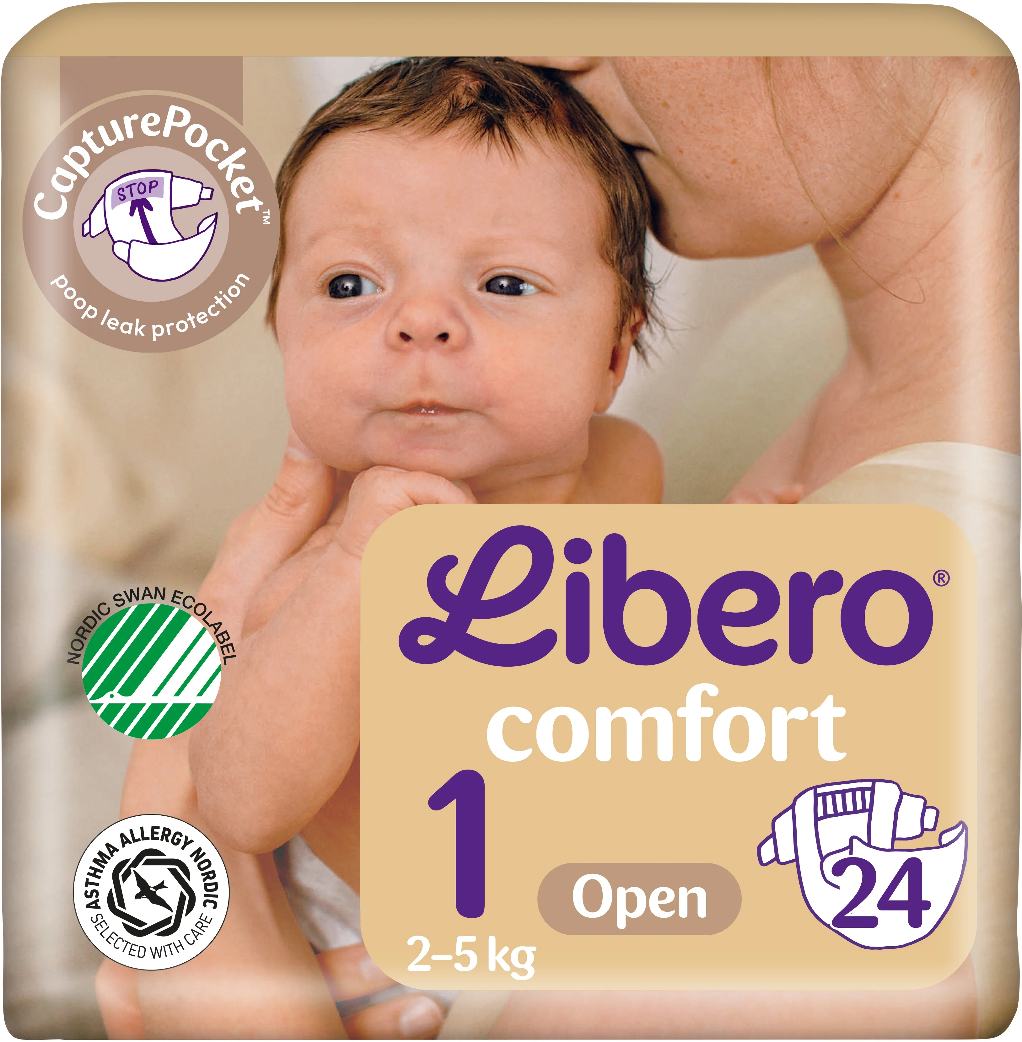 Libero Comfort 1 Öppen Blöja 2-5 kg 24 st från Libero – köp hos Apotek Hjärtat