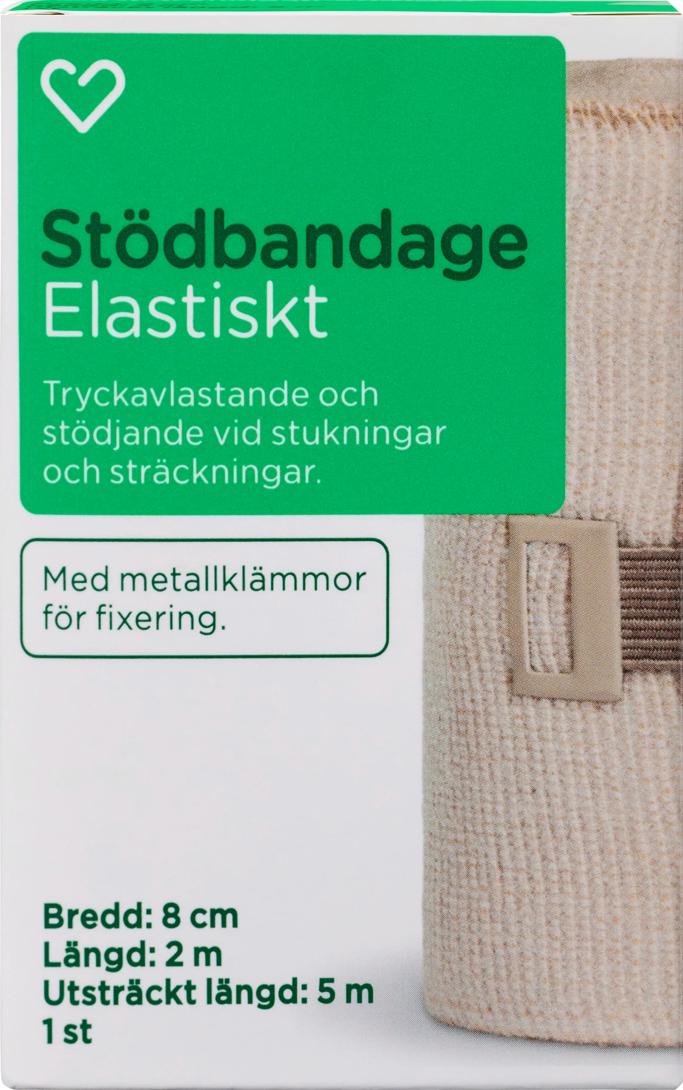 Hjärtats Stödbandage Elastiskt 8 cm x 5 m 1st från Hjärtats – köp hos Apotek Hjärtat