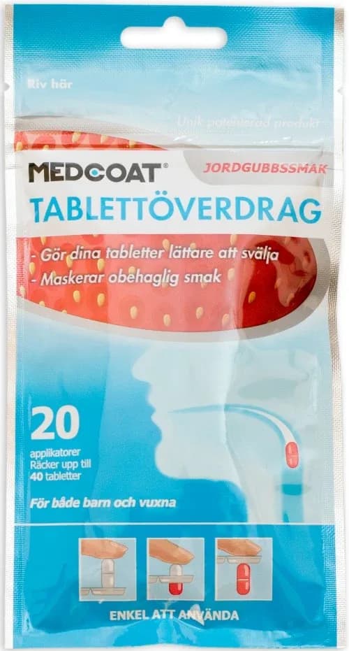 Medcoat Tablettöverdrag, Jordgubbsmak 20 st från MedCoat – köp hos Apotek Hjärtat
