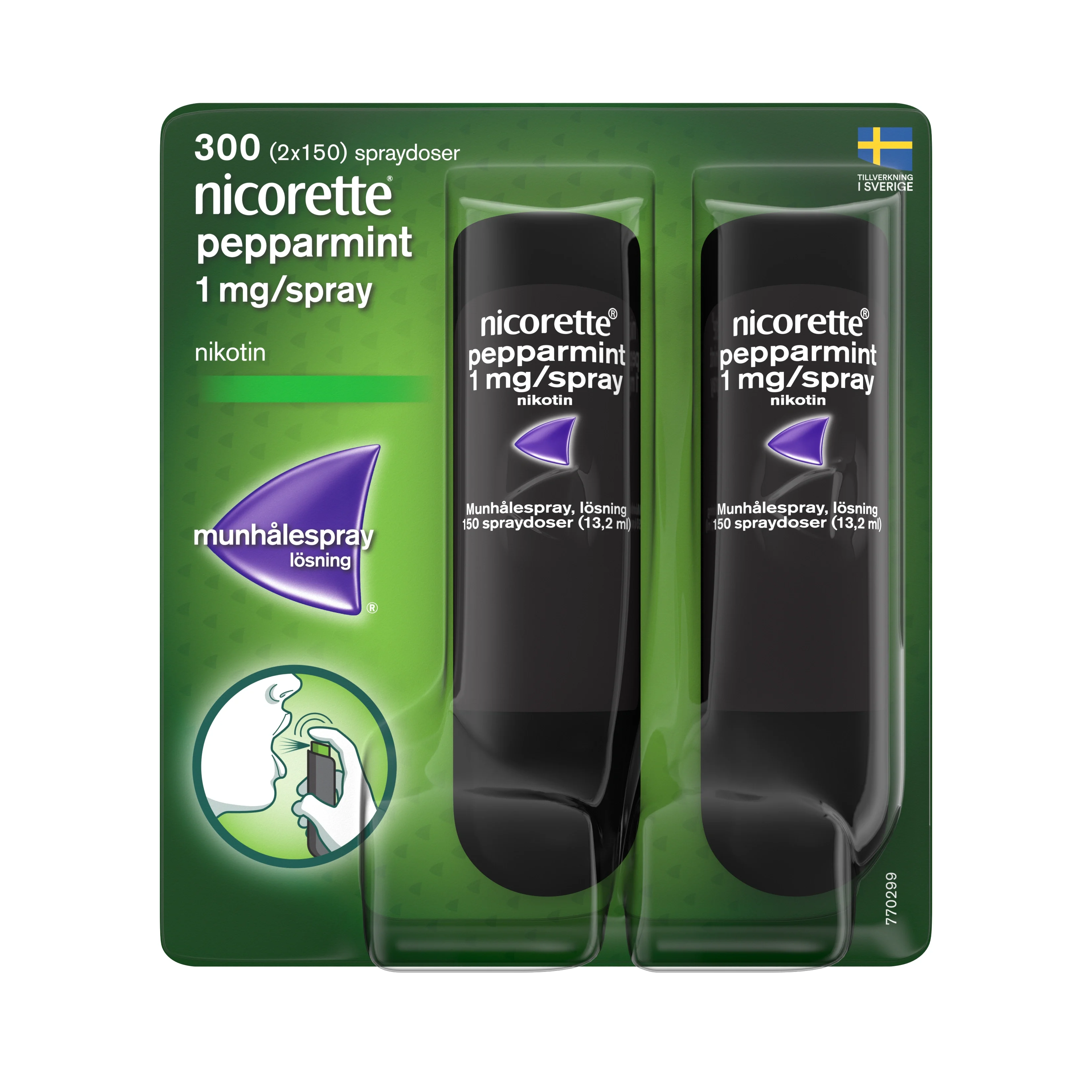 Nicorette Pepparmint munhålespray 1 mg/spray 300 sprayningar från Nicorette – köp hos Apotek Hjärtat