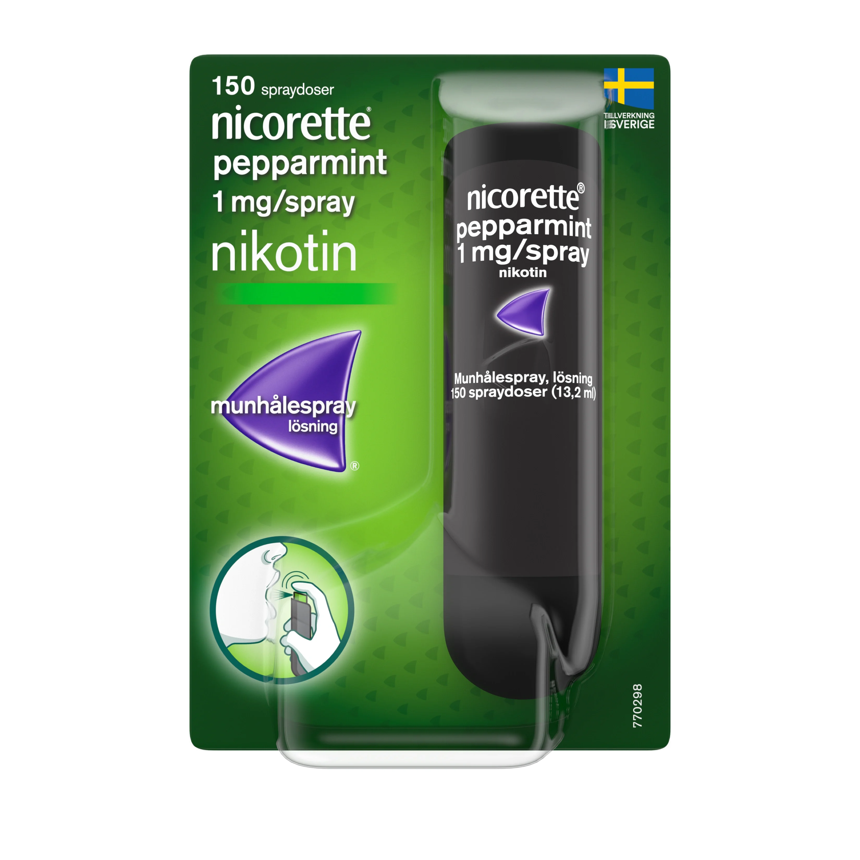 Nicorette Pepparmint munhålespray 1 mg/spray 150 sprayningar från Nicorette – köp hos Apotek Hjärtat