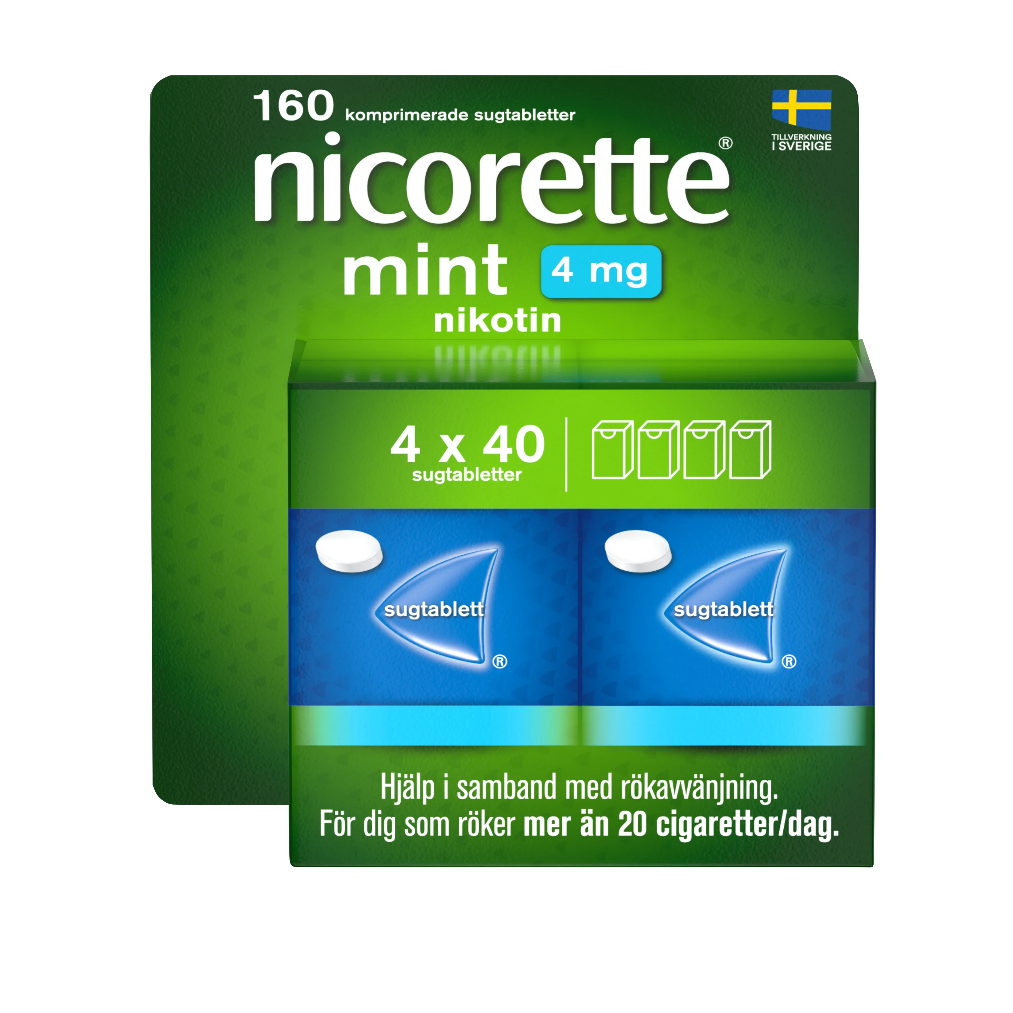 Nicorette Mint sugtablett 4 mg, 160 st från Nicorette – köp hos Apotek Hjärtat