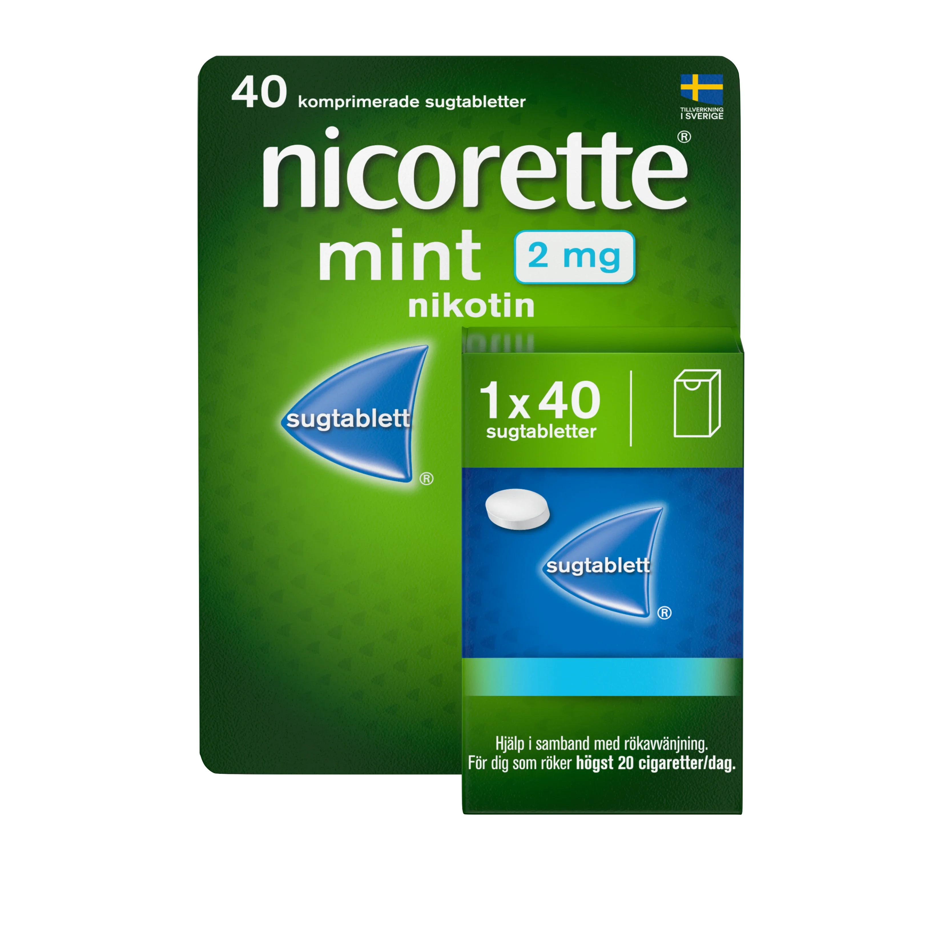 Nicorette Mint sugtablett 2mg, 40 st från Nicorette – köp hos Apotek Hjärtat