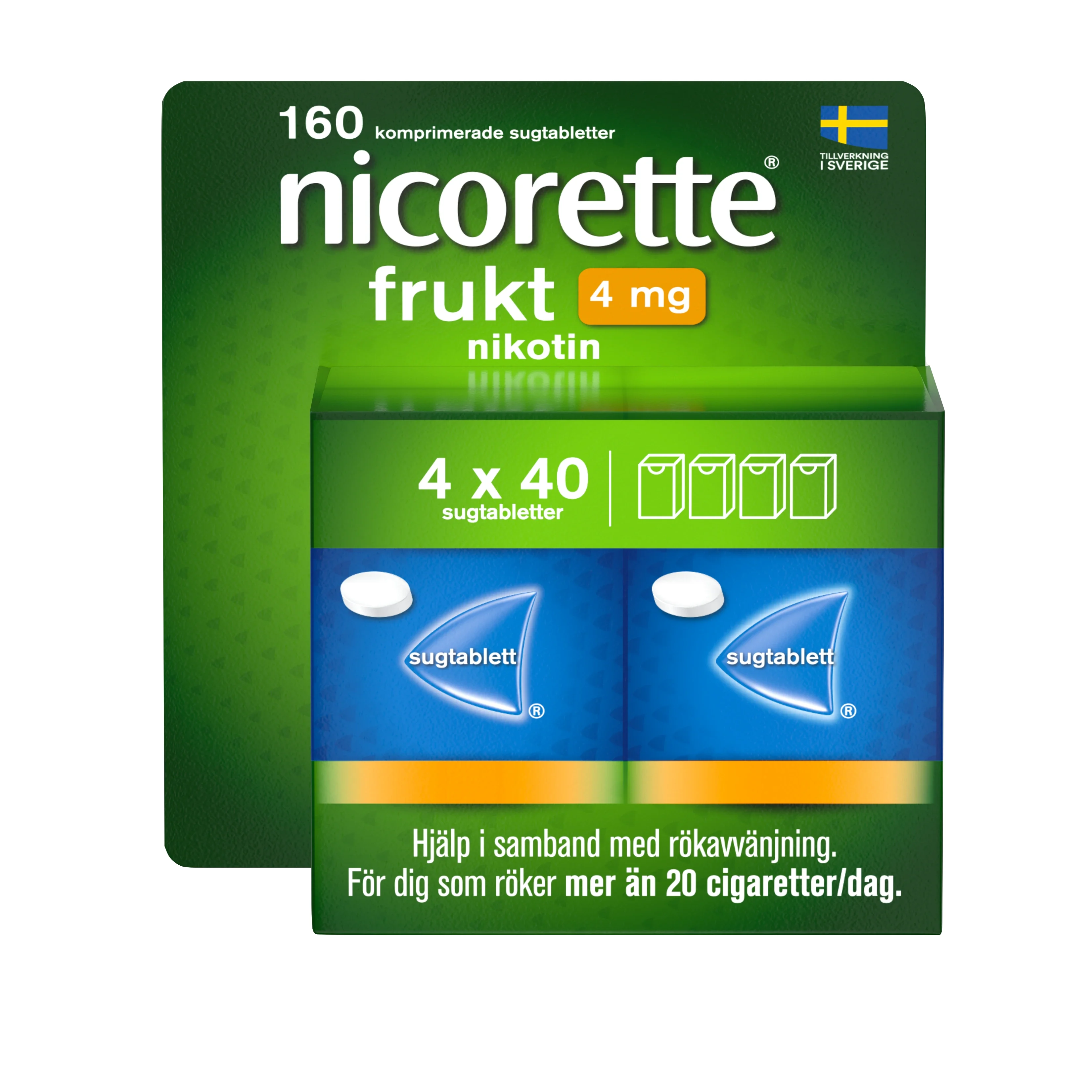 Nicorette Frukt sugtablett 4mg, 160 st från Nicorette – köp hos Apotek Hjärtat