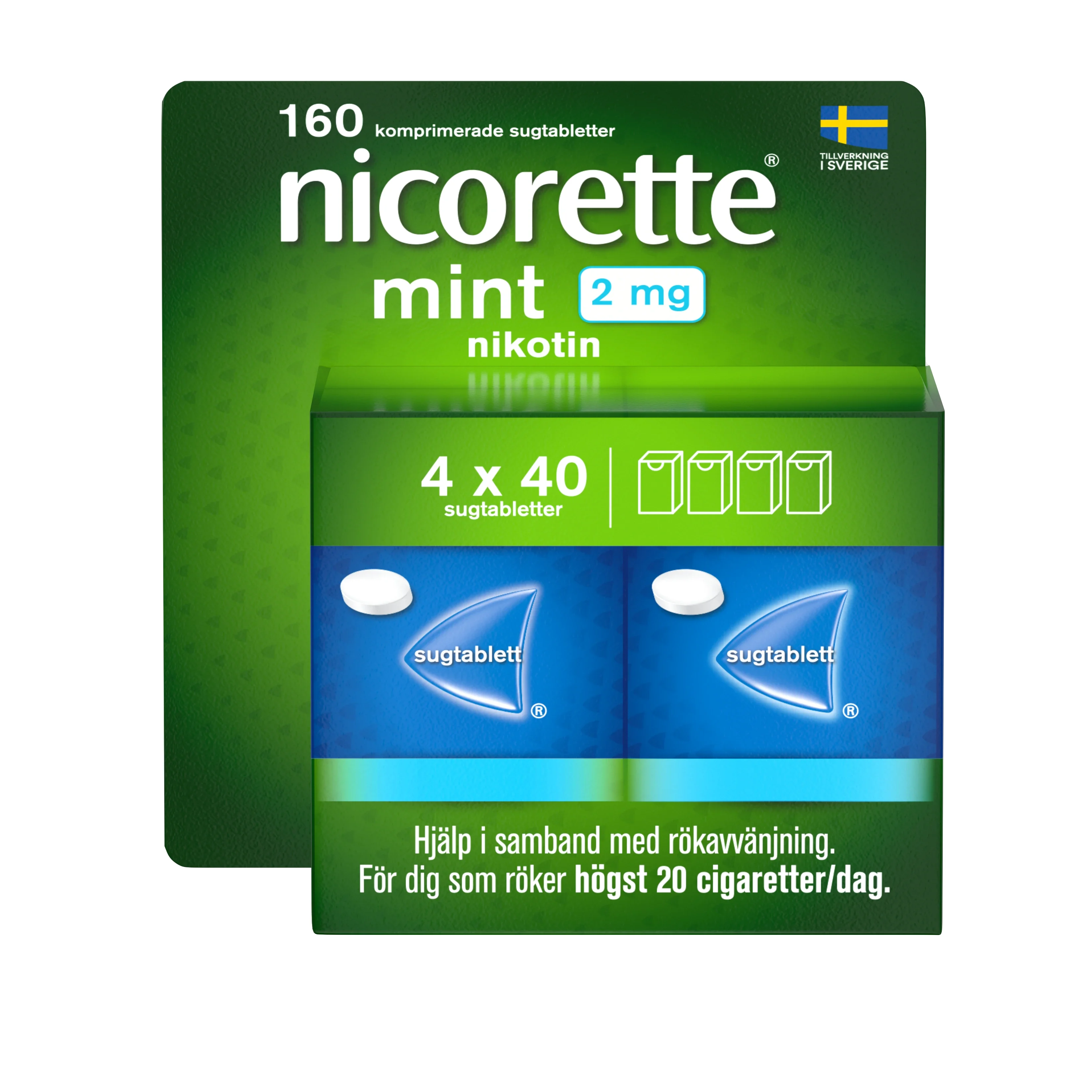 Nicorette Mint sugtablett 2mg, 160 st från Nicorette – köp hos Apotek Hjärtat