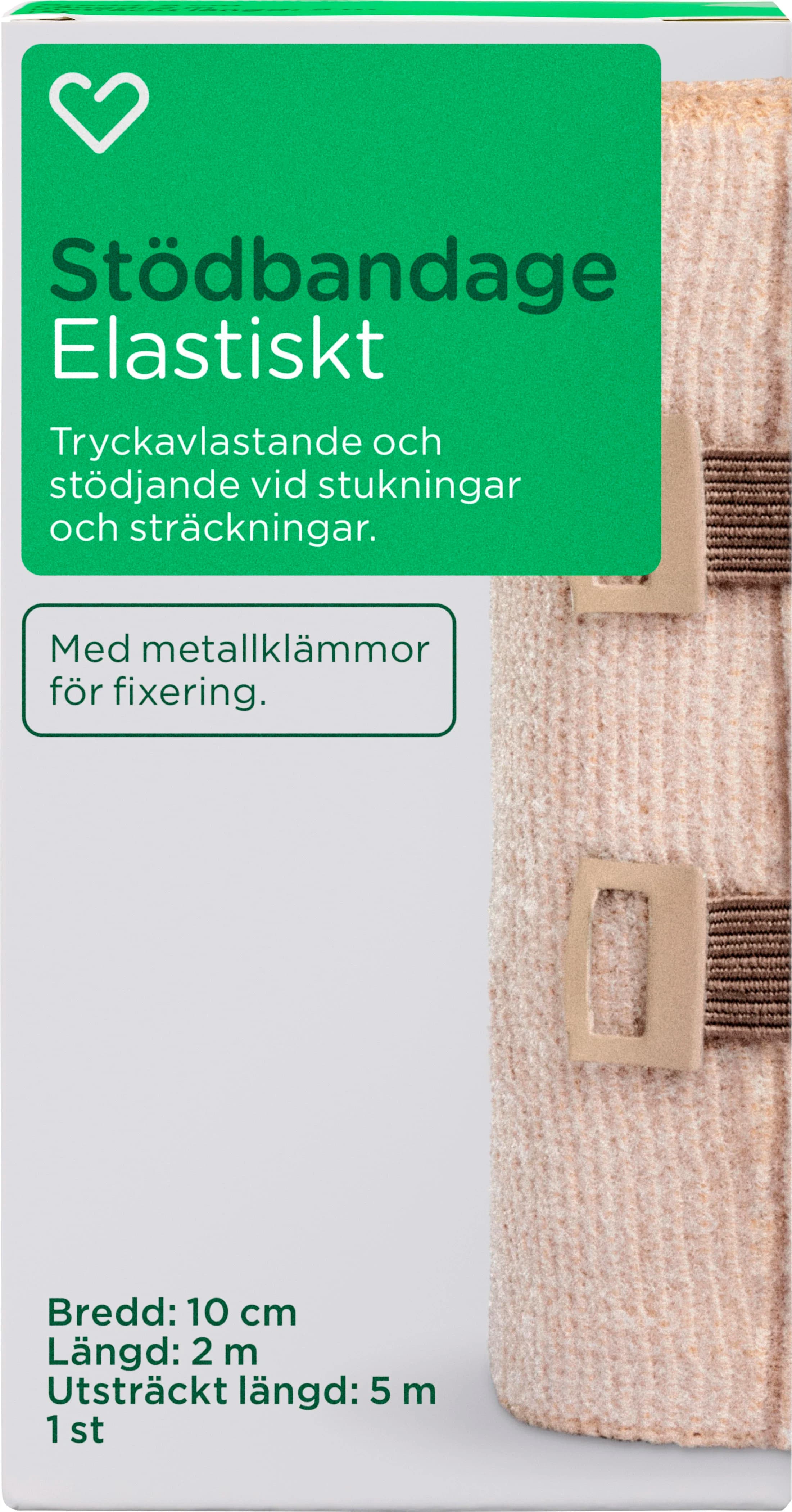 Hjärtats Stödbandage Elastiskt 10cm x 5m 1st från Hjärtats – köp hos Apotek Hjärtat