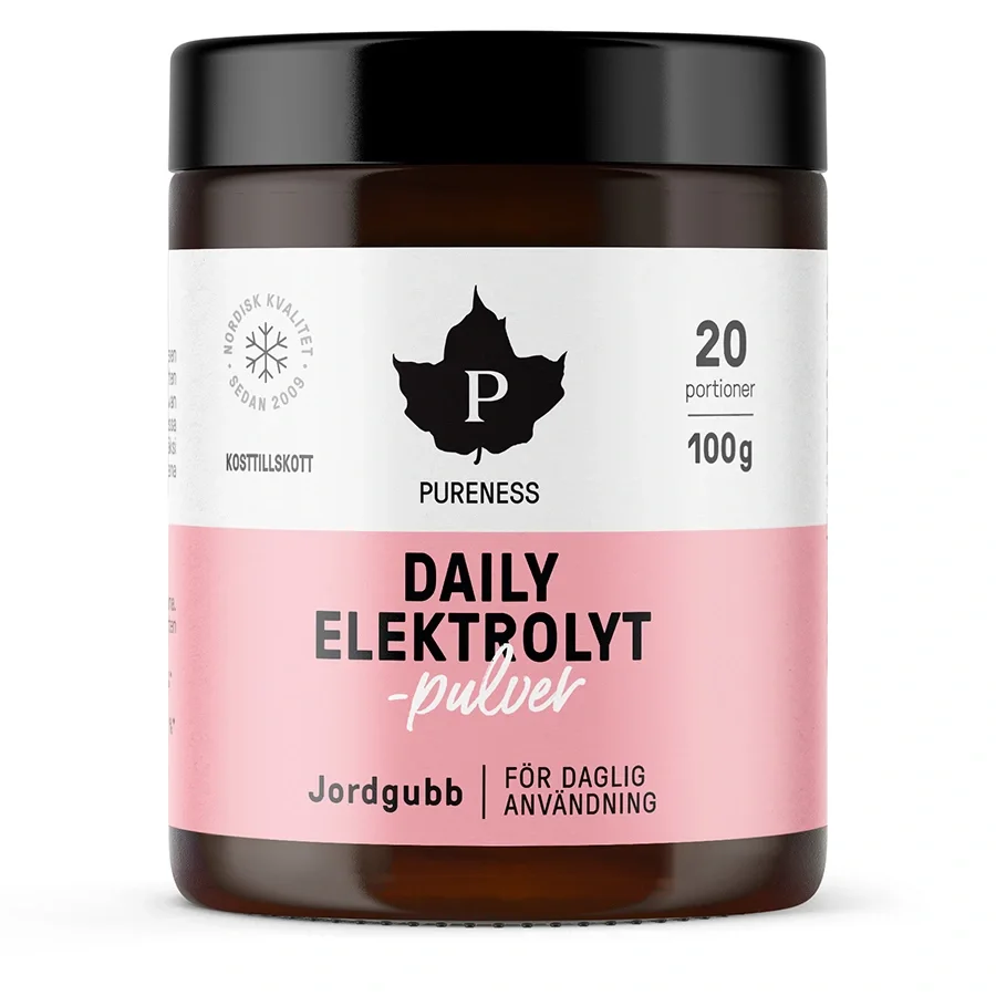 Pureness Daily Elektrolytpulver Jordgubbe 100 g från Pureness – köp hos Apotek Hjärtat