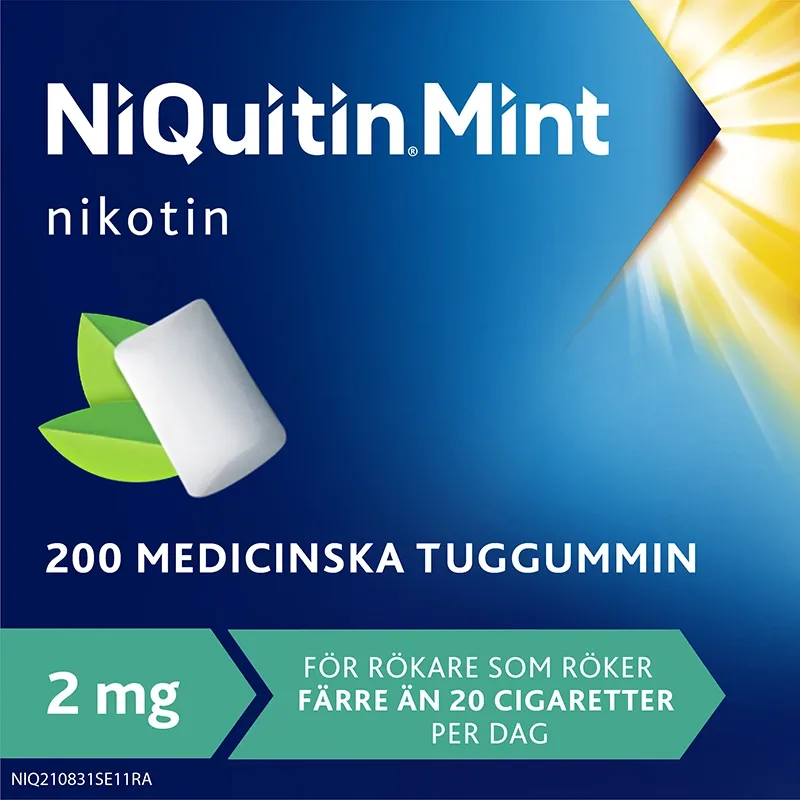 NiQuitin Mentolmint medicinskt tuggummi 2 mg 200 st från Niquitin – köp hos Apotek Hjärtat