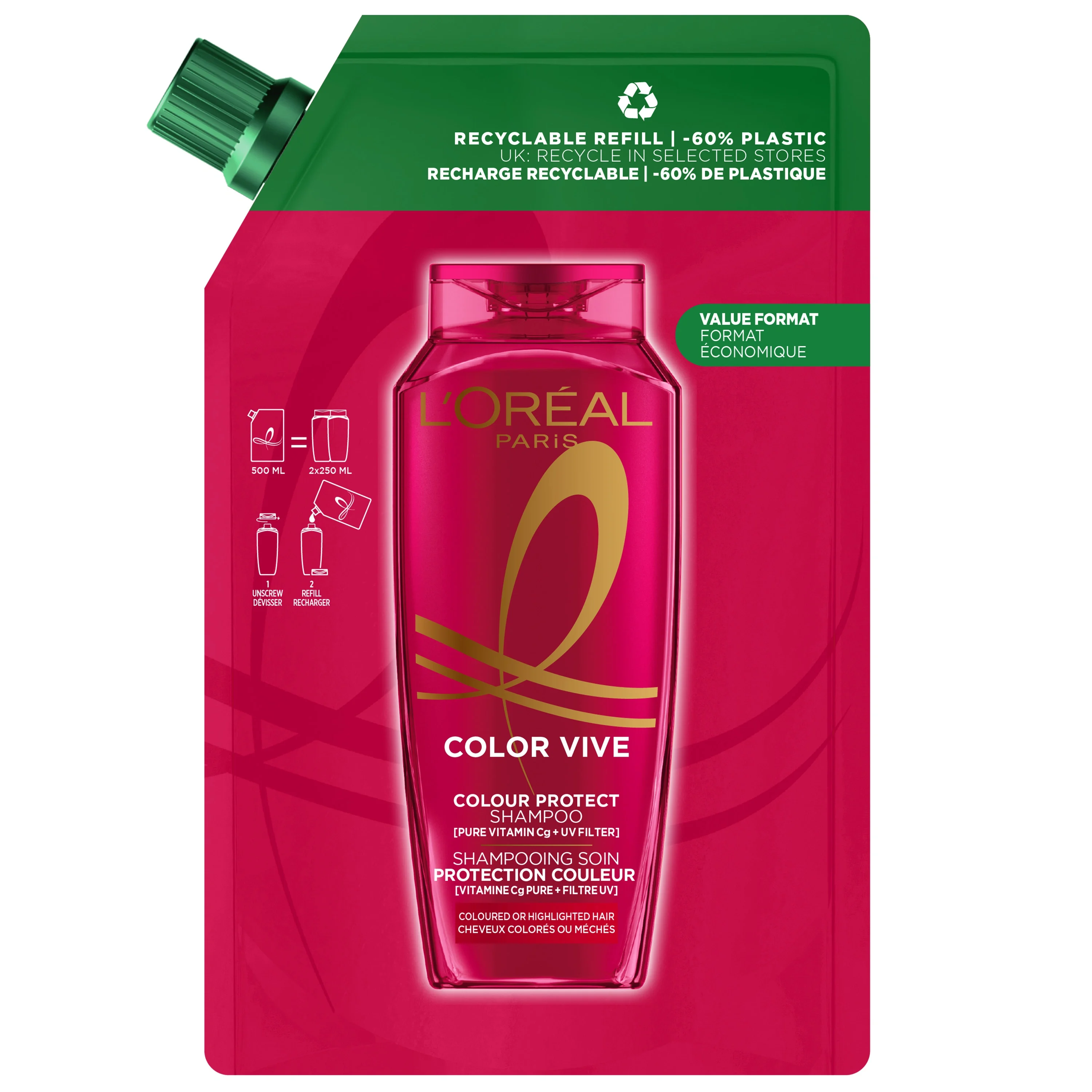 L'Oréal Paris Elvital Color Vive Shampoo Refill 500 ml från L'Oréal Paris – köp hos Apotek Hjärtat