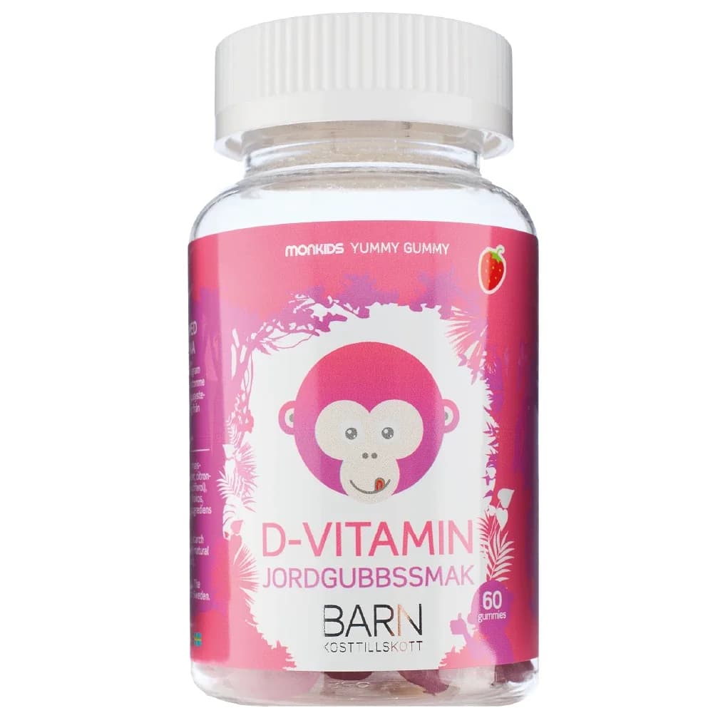 Monkids D-vitamin Barn Jordgubb 60 st från Monkids – köp hos Apotek Hjärtat