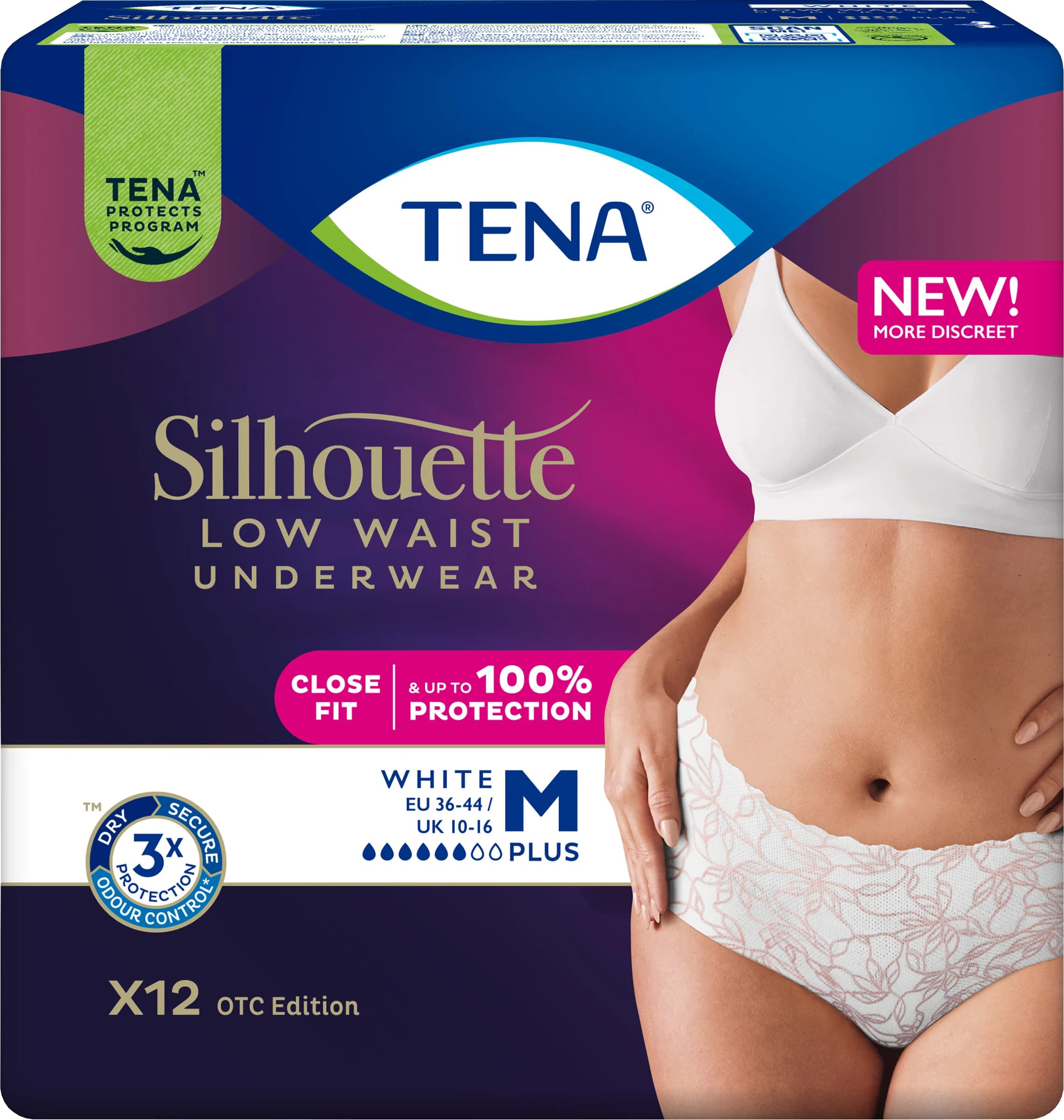 TENA Silhouette Plus M White 12 st från Tena – köp hos Apotek Hjärtat