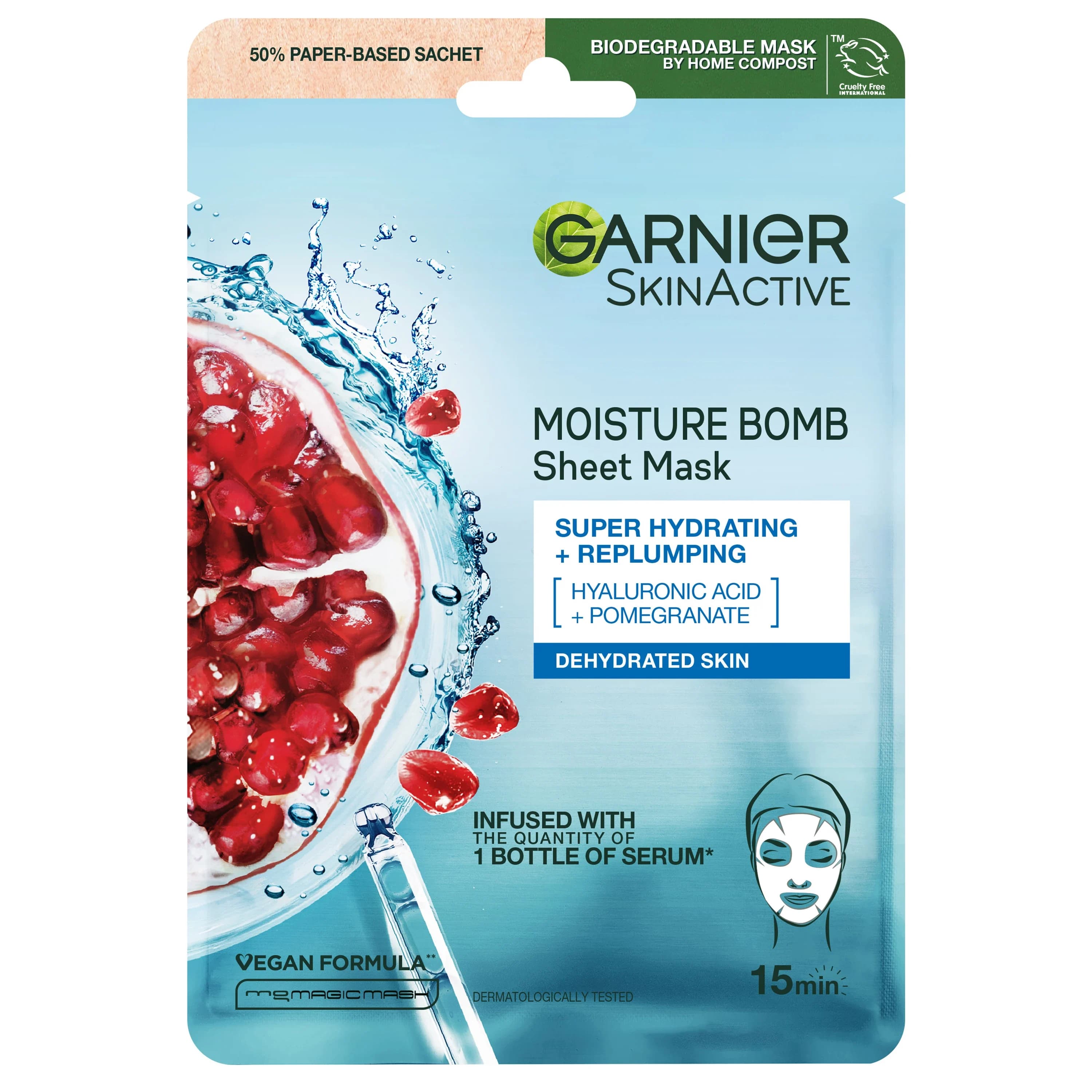 Garnier SkinActive Moisture Bomb Super Hydrating & Replumping Sheet Mask 28 g från Garnier – köp hos Apotek Hjärtat