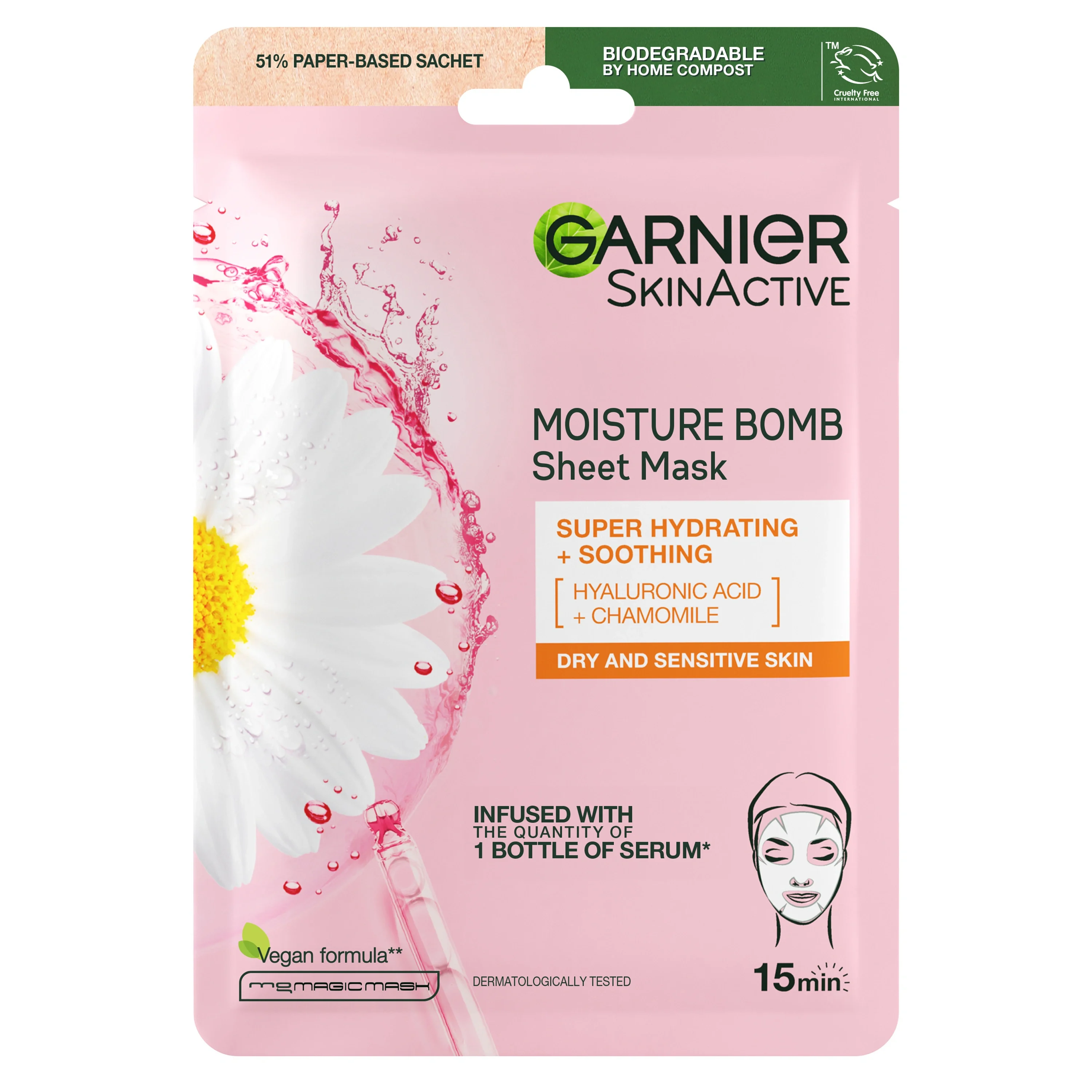 Garnier SkinActive Moisture Bomb Super Hydrating & Soothing Sheet Mask 28 g från Garnier – köp hos Apotek Hjärtat
