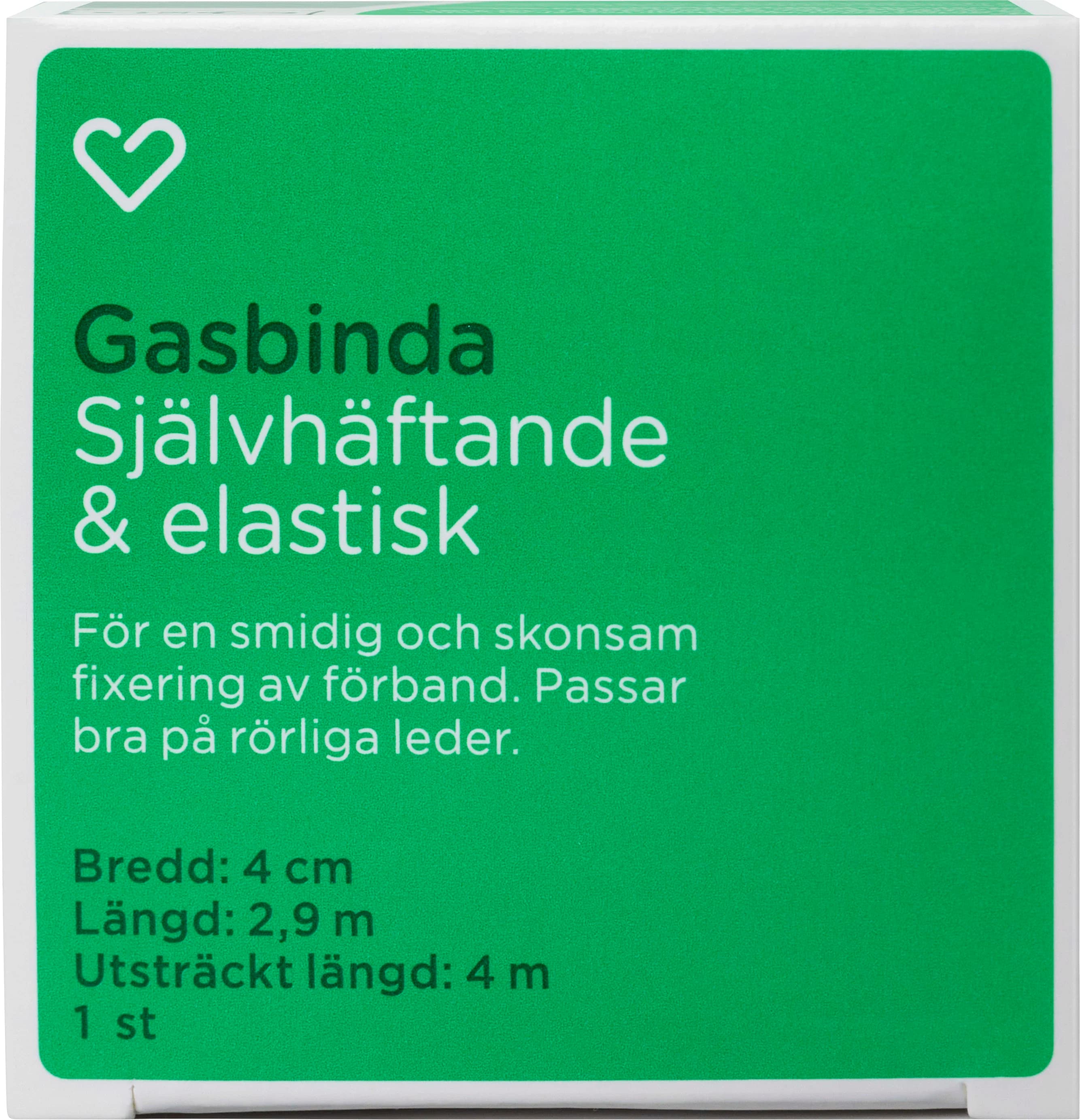 Hjärtats Gasbinda Självhäftande 4cm x 4m 1st från Hjärtats – köp hos Apotek Hjärtat