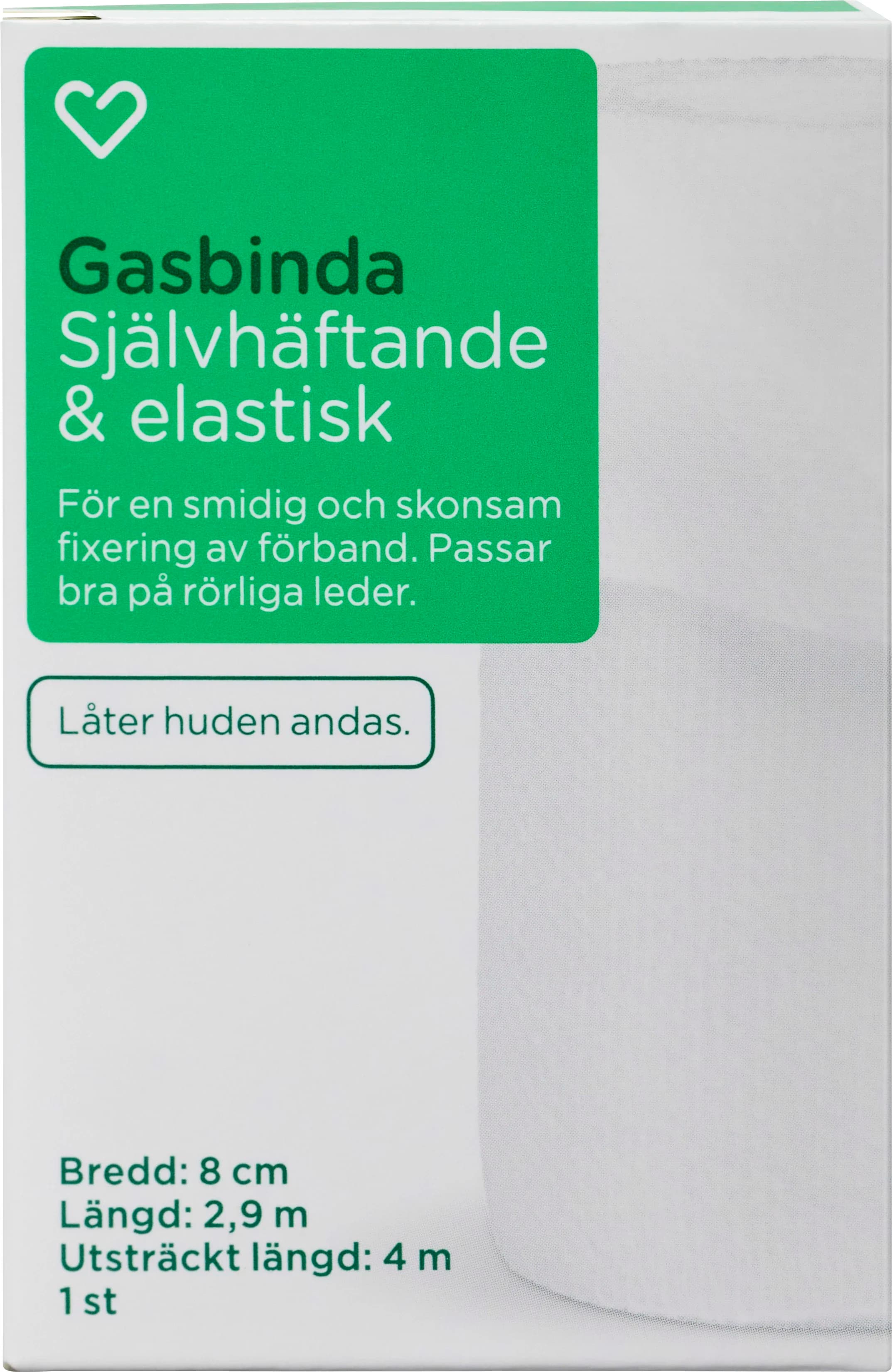 Hjärtats Gasbinda Självhäftande 8cm x 4m 1st från Hjärtats – köp hos Apotek Hjärtat
